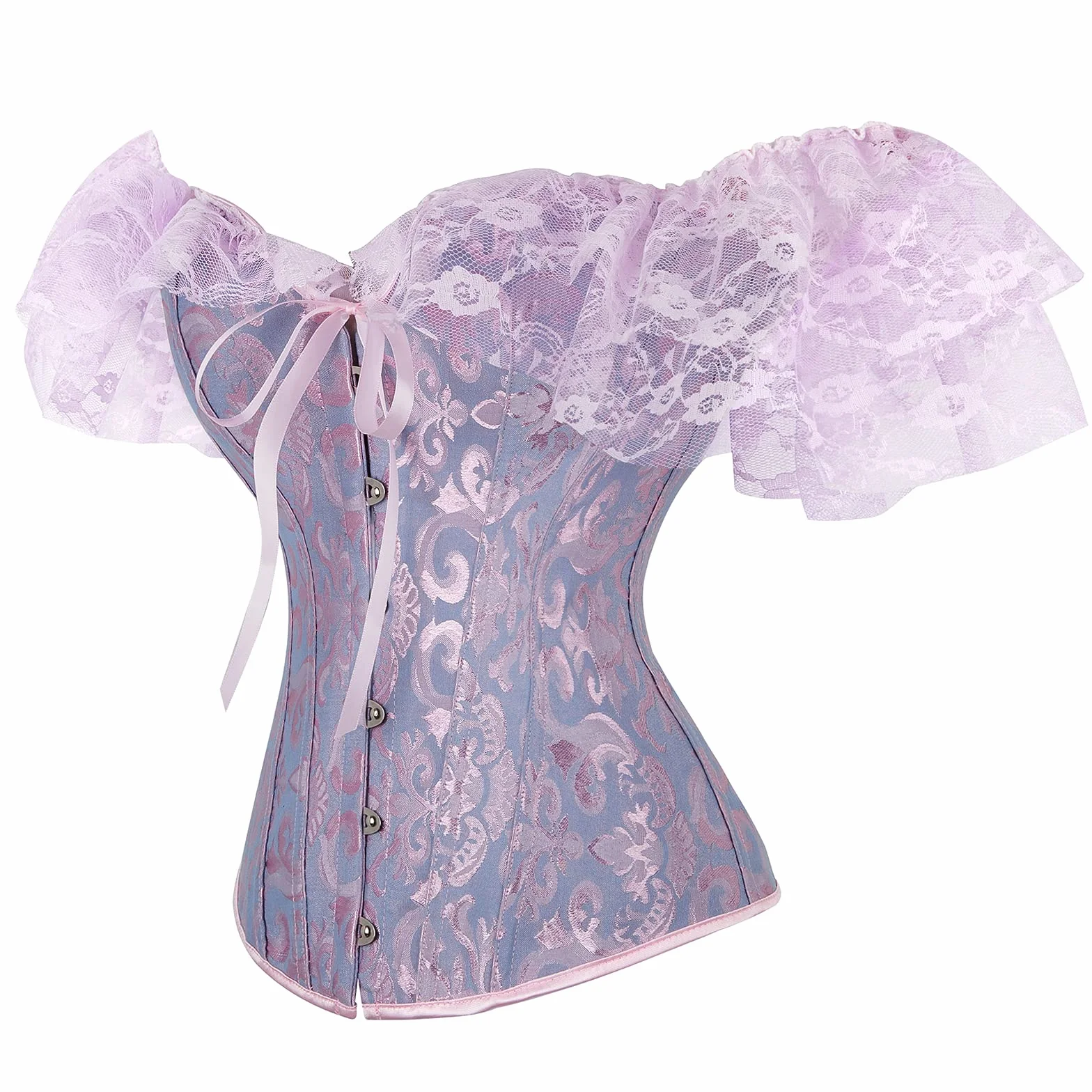 Kobiety Sznurowane Gorset Talia Topy Seksowne Kwiatowe Slim Fishbone Bandaż Ściągacze Gorset Bielizna Bodyshaper Cincher Owinięte Topy