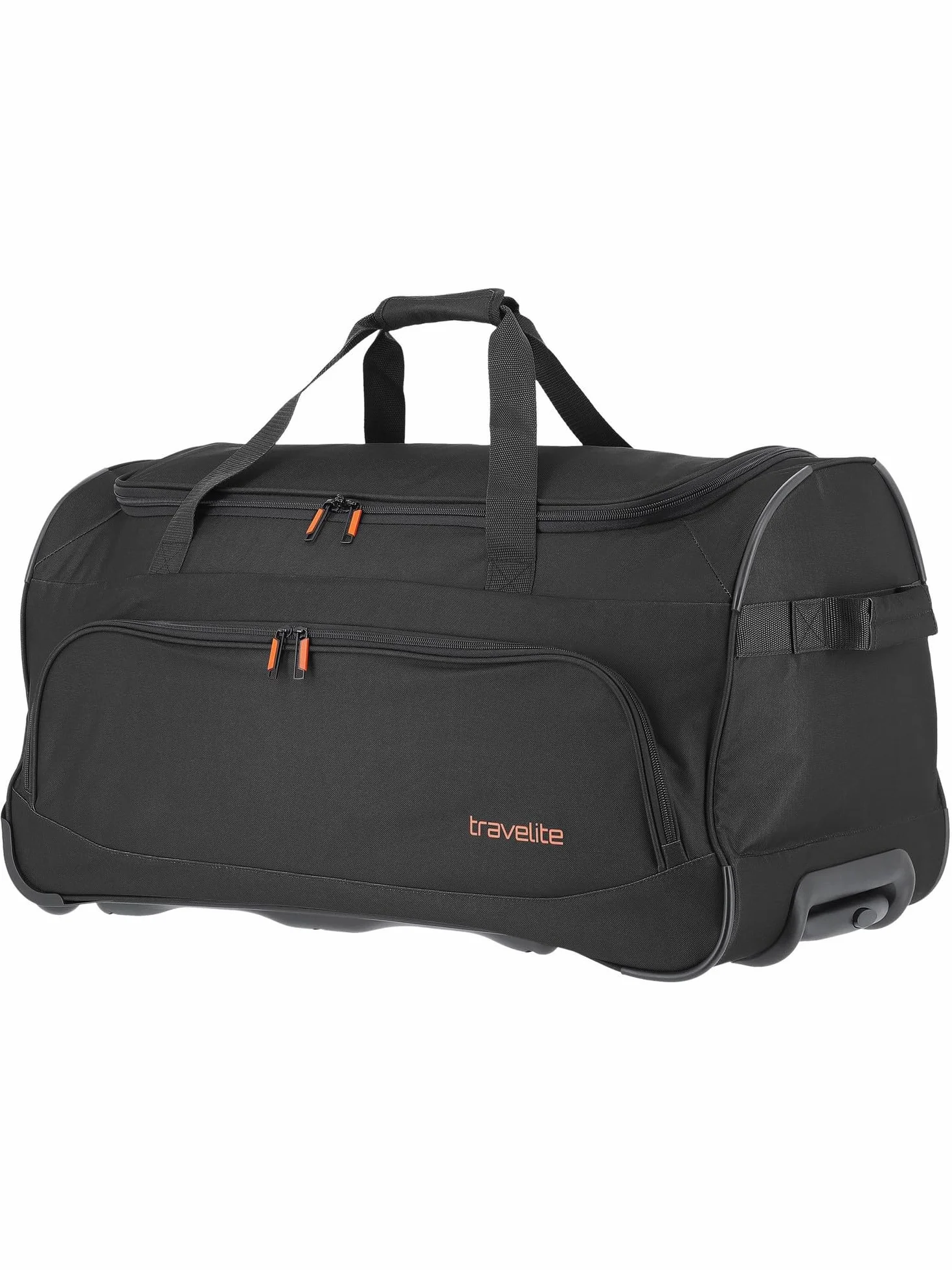 Seria Bagażu Basics Fresh: Miękka Torba Podróżna na Kółkach, O Sportowym Wzornictwie, 2-Kołowa Torba Podróżna na Kółkach, Rozmiar L, 096277-01, 71 cm, 89 Litrów, Czarna