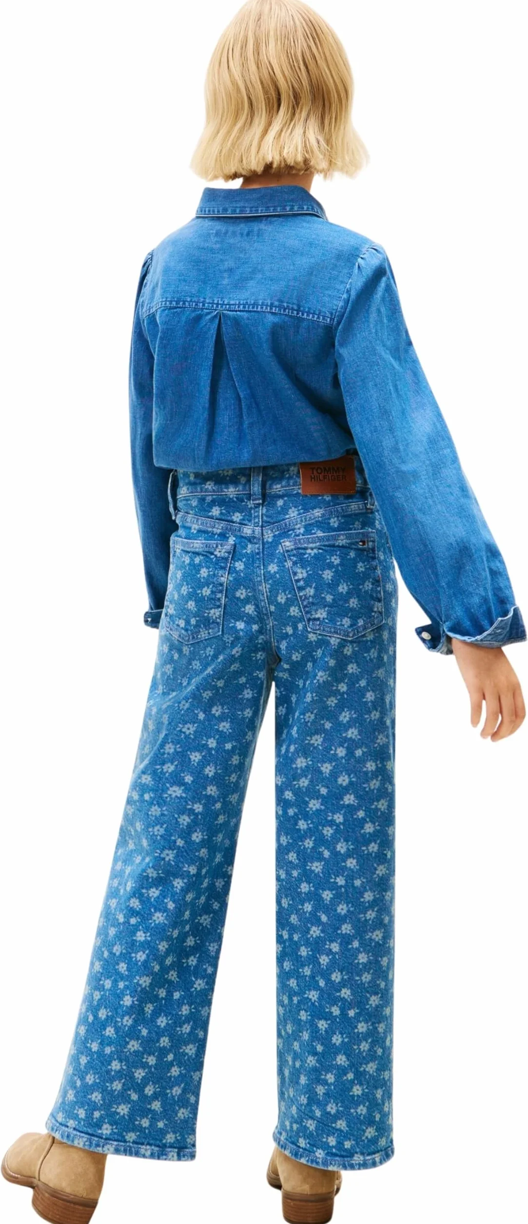 Tommy Hilfiger Mabel Wide Leg Flower Aop Jeans Kg0kg08960 - Luźny Dziewczynki