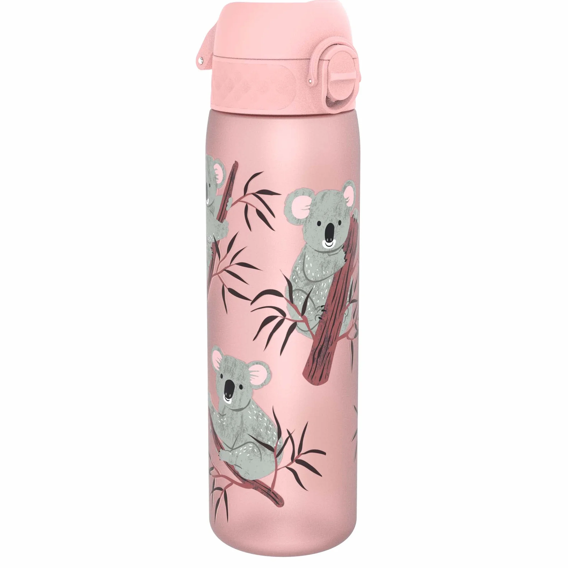 ION8 Butelka na Wodę, 500 ml/18 oz, Szczelna, Łatwe Otwieranie, Bezpieczny Zamek, Można Myć w Zmywarce, Bez BPA, Higieniczne Pokrycie, Uchwyt do Przenoszenia, Łatwa Czyszczenie, Bezwonny, Koale