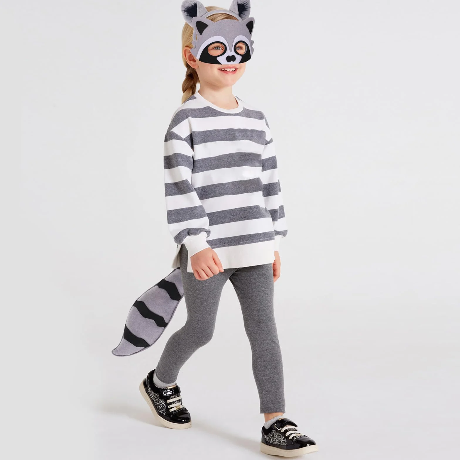 XEPST Zestaw kostiumów dla szopa pracza, uszy i ogona szopa pracza z opaską i ogonem szopa pracza, do kostiumu dla zwierząt na imprezę cosplay, urodziny, Halloween, artykuły na imprezę, B