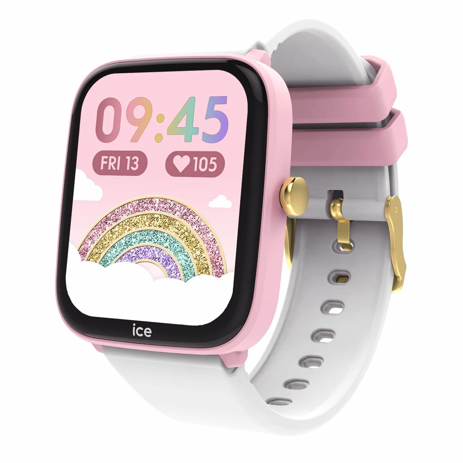 Ice-Watch - ICE smart junior 2.0 Pink White - różowy zegarek dla dzieci z białym silikonowym paskiem (1,75 cala)