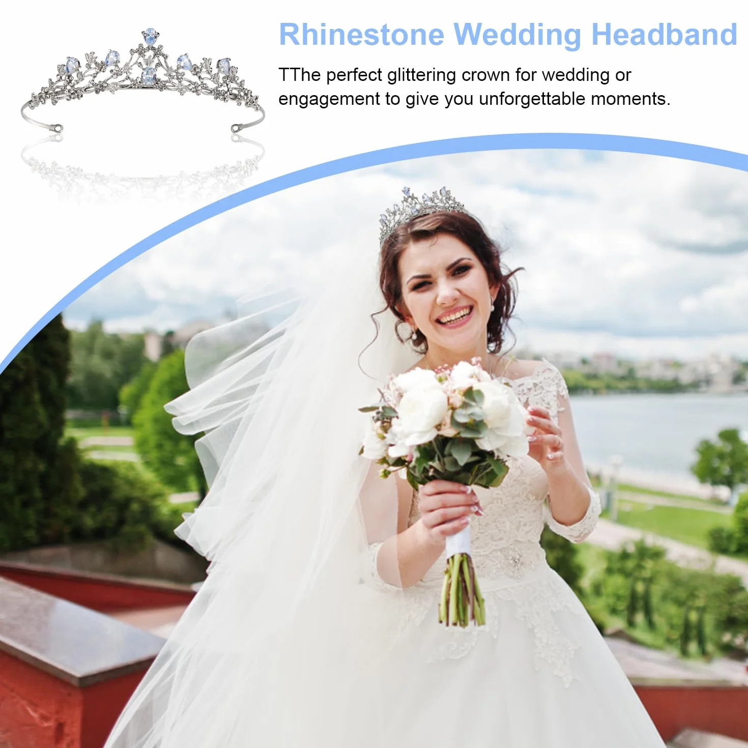 Ślubna tiara ślubna tiara, kryształowa korona tiara dziewczęca damska tiara, tiara ślubna królowa korona, kryształy księżniczka korona srebrna na urodziny, ślub, konkurs, bal maturalny