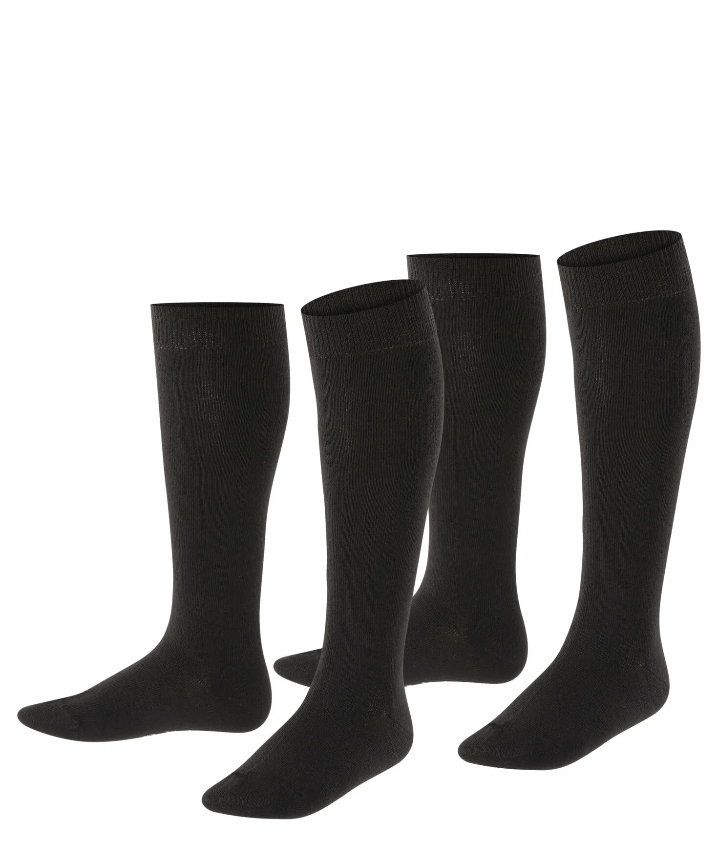 ESPRIT Uniseks - dzieci Podkolanówki Foot Logo Multipack K Kh Bawełna długie jednokolorowe 2 Pak, Czarny Black 3000, 31-34