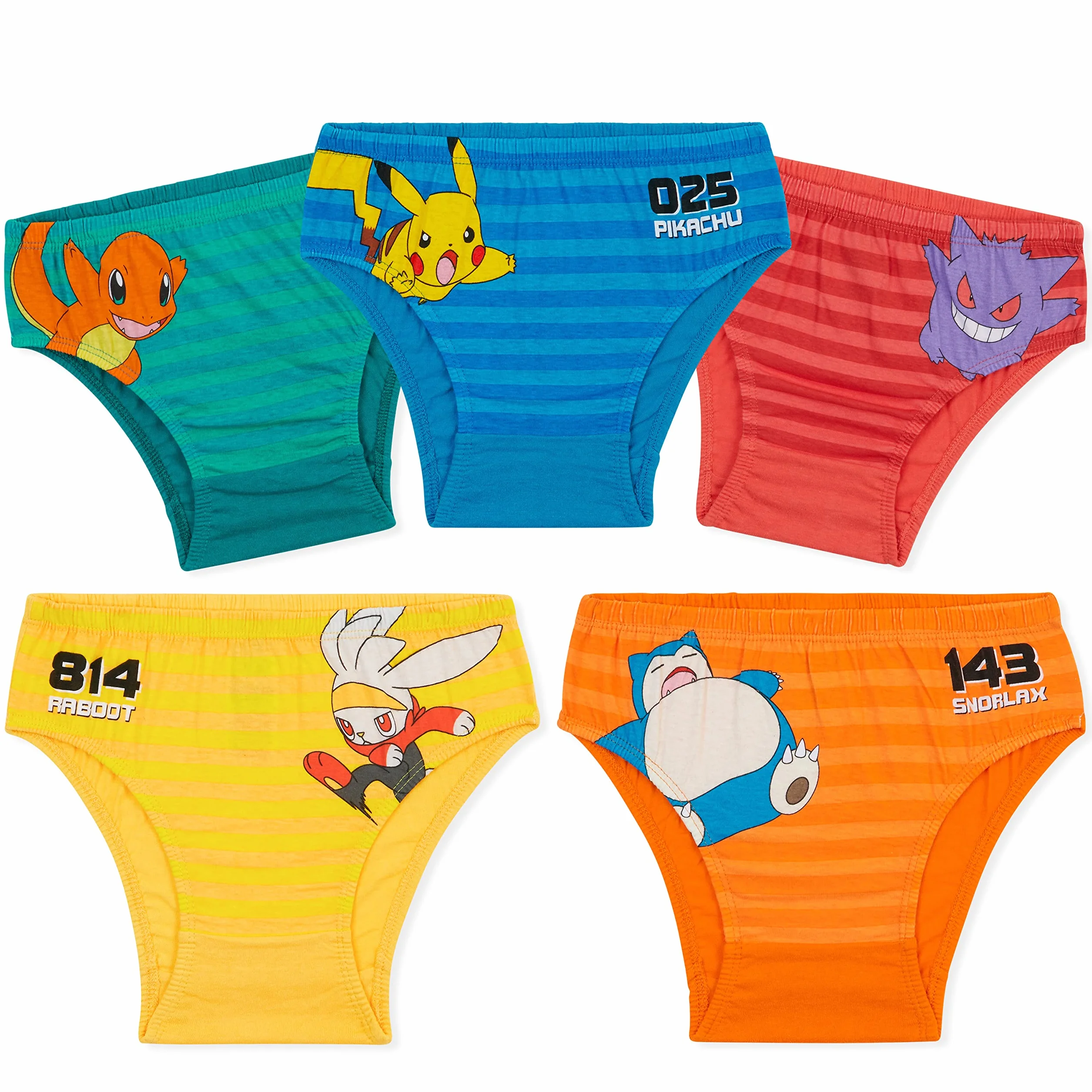 Pokémon Majtki dziecięce, bokserki dla dzieci, chłopców, 4-14 lat, bawełniane, opakowanie 5 gadżetów, prezent