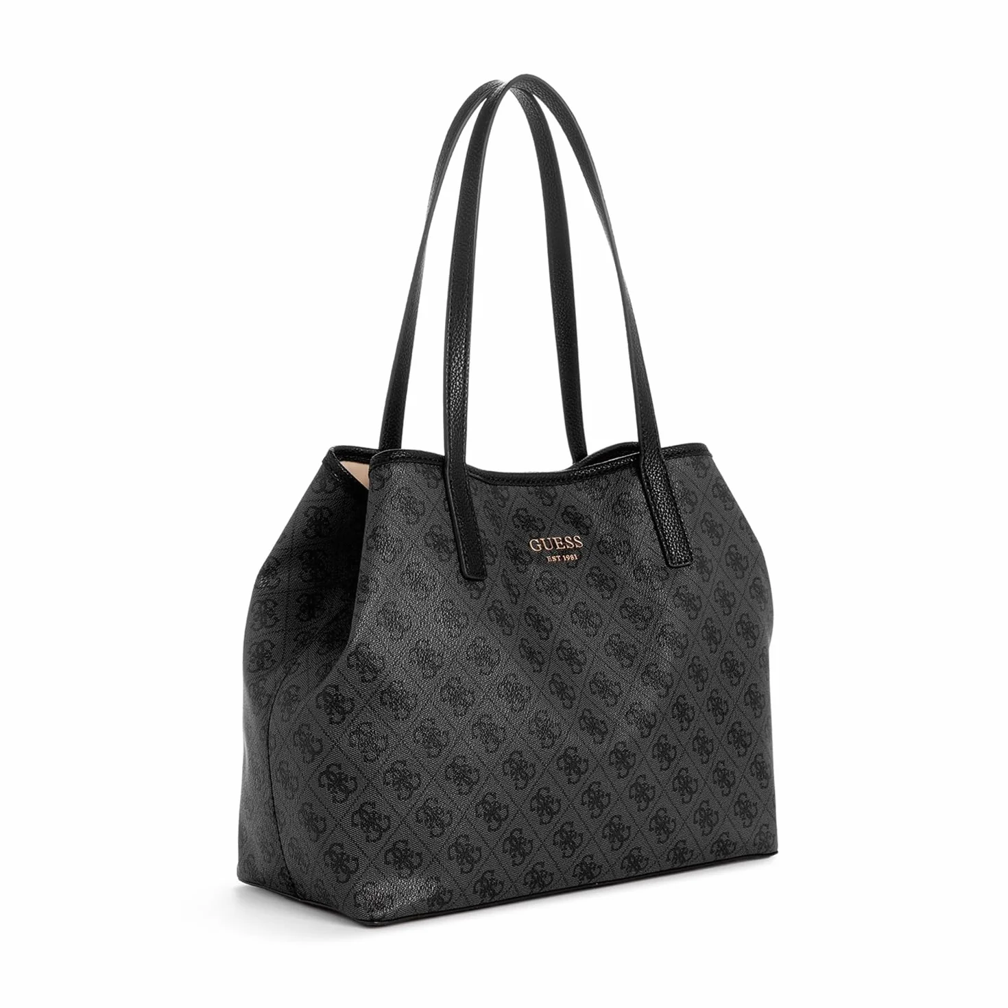 GUESS Damska duża torebka na ramię Vikky 2 w 1, Logo węglowe, One Size, Vikky duża torba 2 w 1