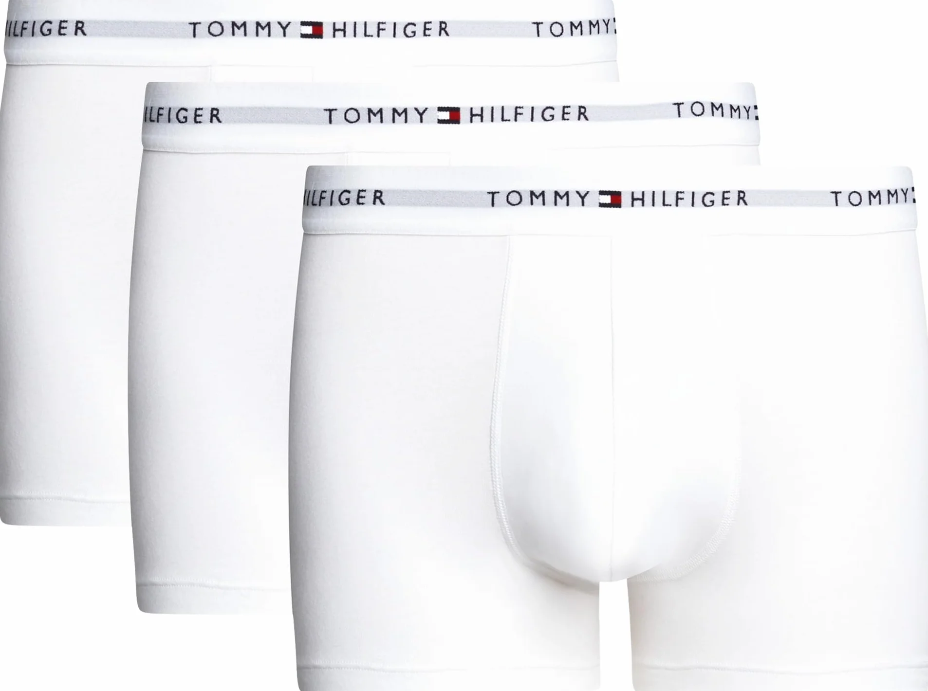 Tommy Hilfiger Męskie 3-pak bawełnianych kąpielówek, Biały (biały/biały/biały), L
