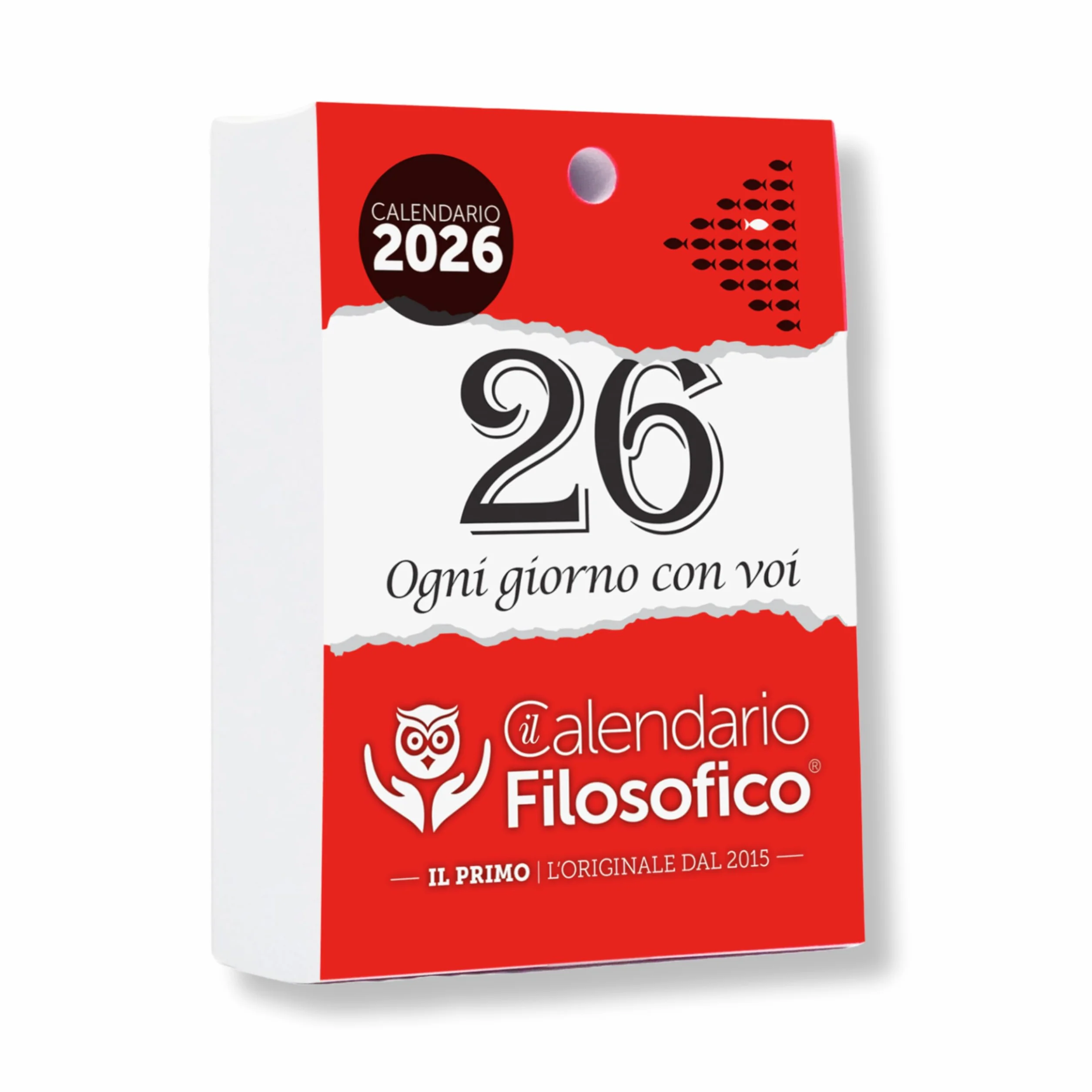 Il Calendario Filosofico 2026, zamiennik A6, 10 x 14 cm, pierwszy i oryginalny kalendarz biurkowy z 365 dniami fraz filozoficznych, czytaj codziennie zdanie, zaprojektowany i stworzony w Bolonii