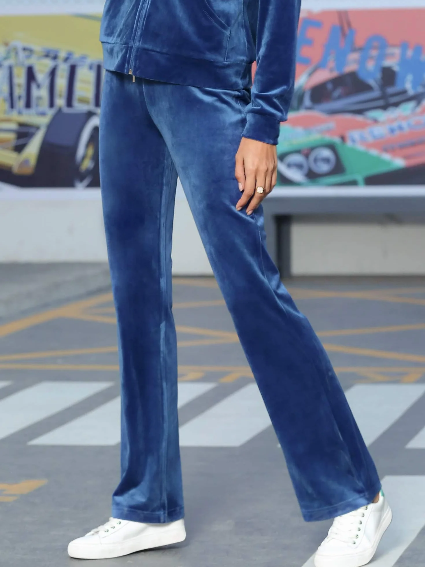MessBebe Dres treningowy damski, domowy, zestaw, welur, dres sportowy, strój rekreacyjny, 2-częściowy, kurtka z kapturem, z długim rękawem, zamek błyskawiczny, długie spodnie sportowe na wiosnę