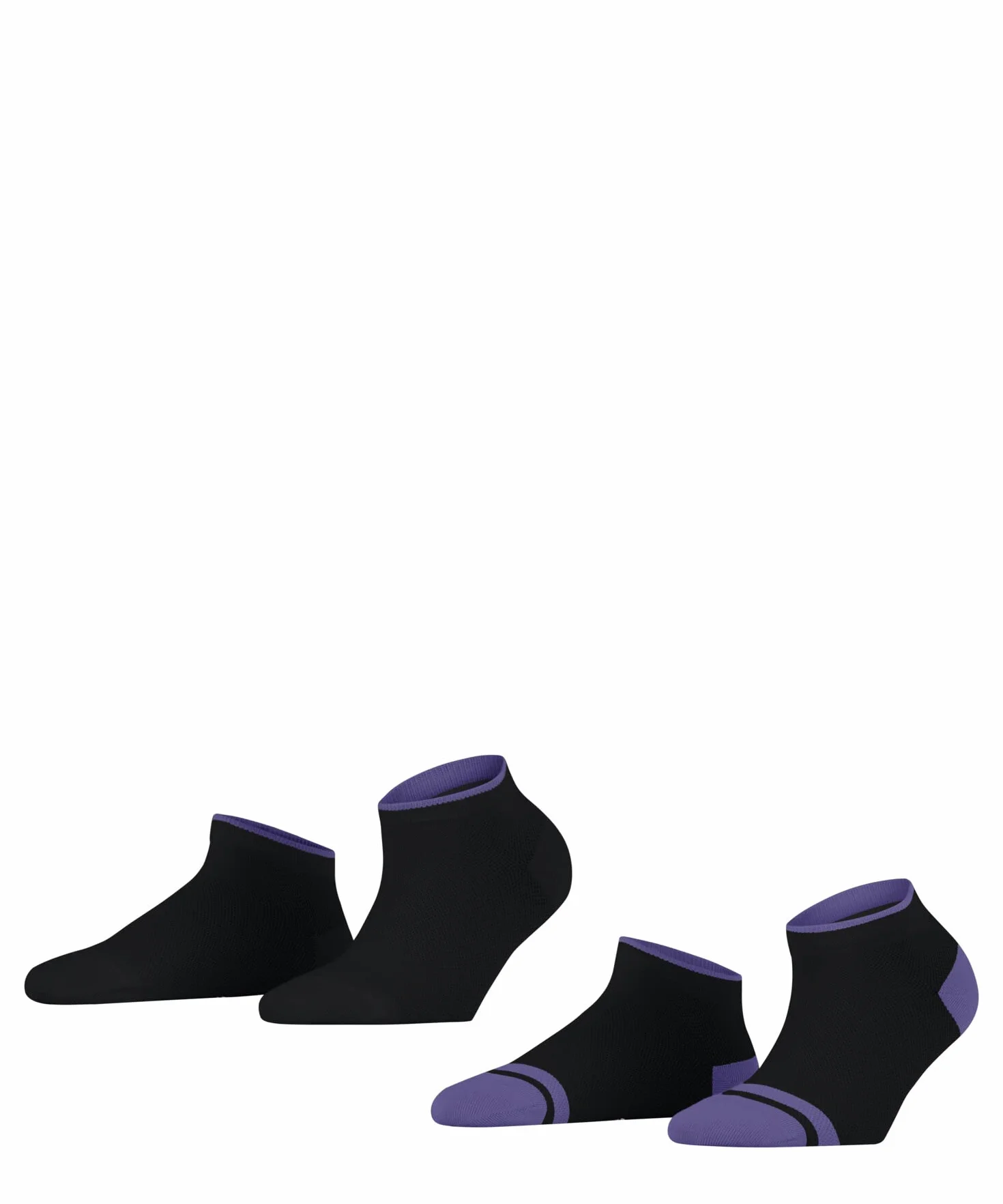 ESPRIT Kobiety Skarpety do trampek Mesh Stripe 2-Pack W SN Trwała Organiczna Bawełna krótkie jednokolorowe 2 Pak, Czarny (Black 3000), 39-42