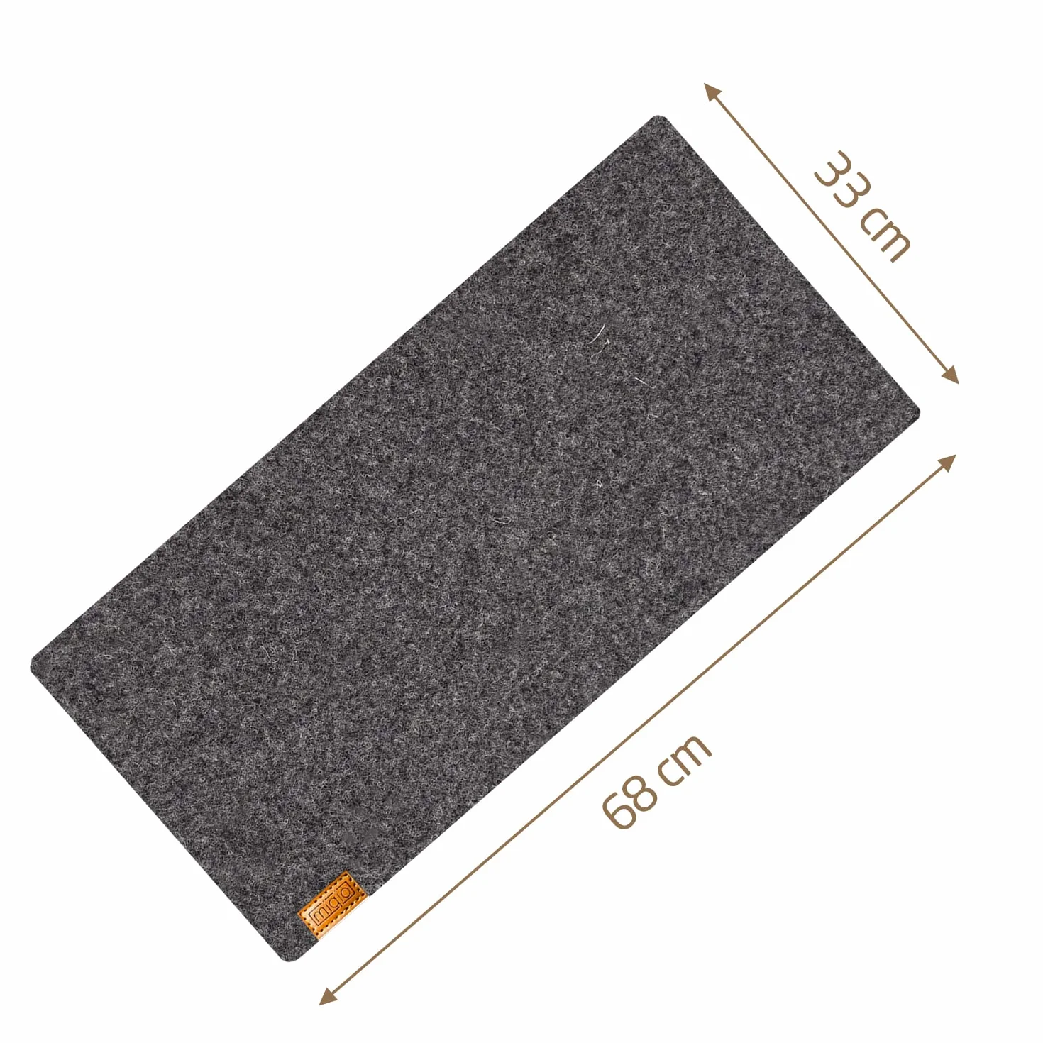 MIQIO® Designerska podkładka na biurko z trwałego filcu, nadaje się do drewnianych stołów, ponieważ bez gumy, certyfikat Oekotex, mata na biurko z butelek PET pochodzących z recyklingu, ciemnoszara