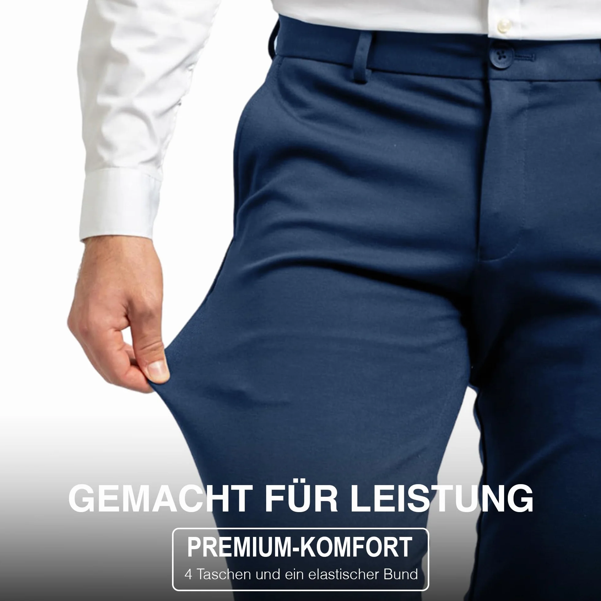 Performance Pants Męskie - stylowe spodnie męskie slim fit ze stretchem - wygodne praktyczne spodnie męskie do biznesu i w czasie wolnym - wygodne spodnie materiałowe męskie