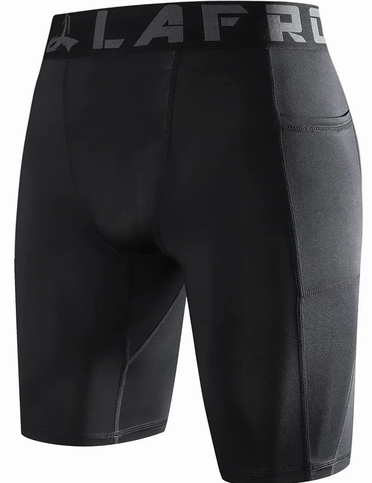 LAFROI Men's Quick Dry Cool Compression Fit Tights Shorts Waistband-YSK09