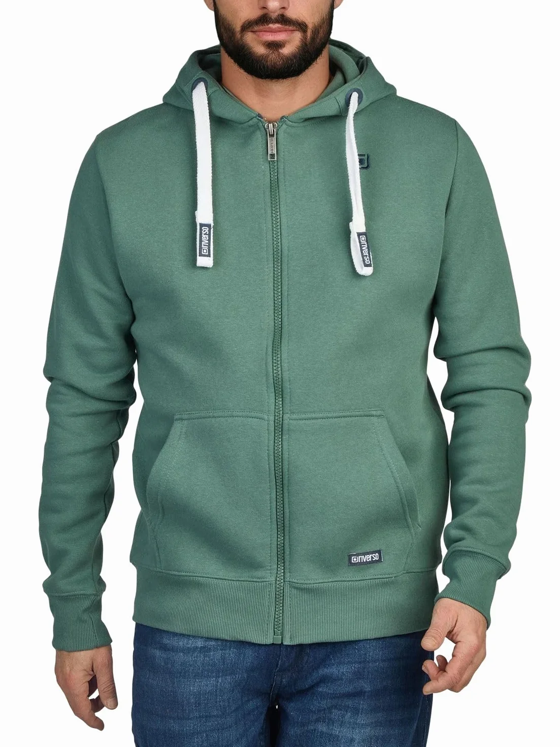 riverso Bluza męska z kapturem, zamek błyskawiczny, Regular Fit, RIVNoah, bluza z kapturem, brązowa, czerwona, niebieska, czarna, zielona, szara, beżowa, S/ M/ L/ XL/ XXL/ 3XL/ 4XL/ 5XL