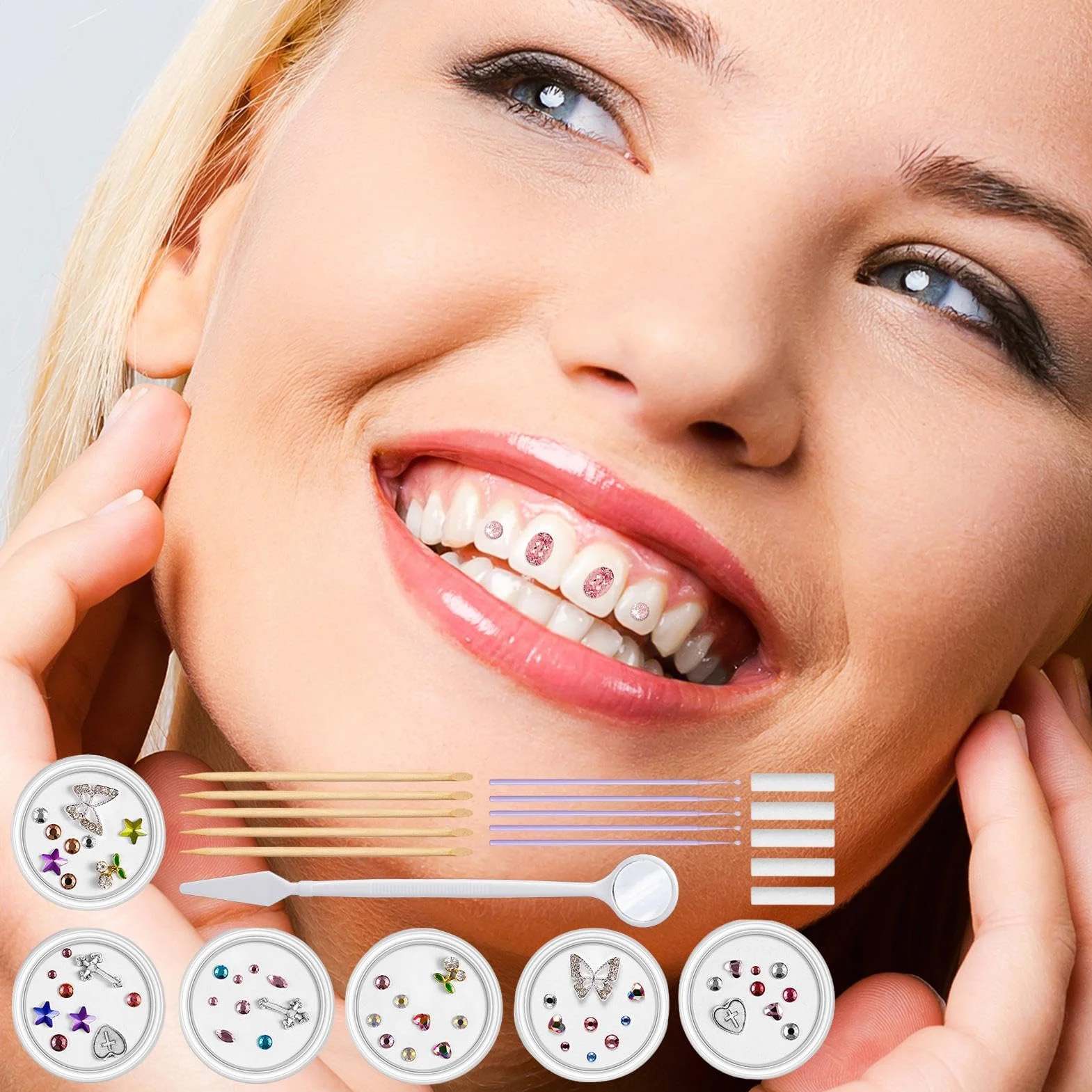 Zestaw dentystycznych kamieni szlachetnych, dentystycznych kamieni szlachetnych, kreatywny zestaw biżuterii do zębów zestaw kamieni szlachetnych dentystycznych biżuteria do zębów z błyszczącymi