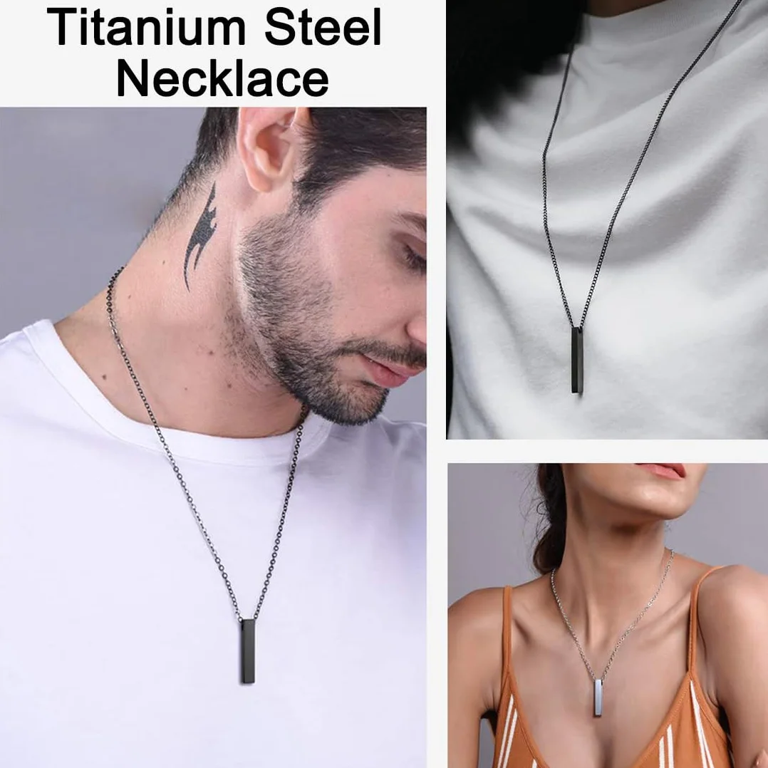 Wisiorek Bar dla Mężczyzn Kobiet Z Wisiorkiem Ze Stali Nierdzewnej, Unisex Biżuteria Prezent, XL, Tworzywo sztuczne