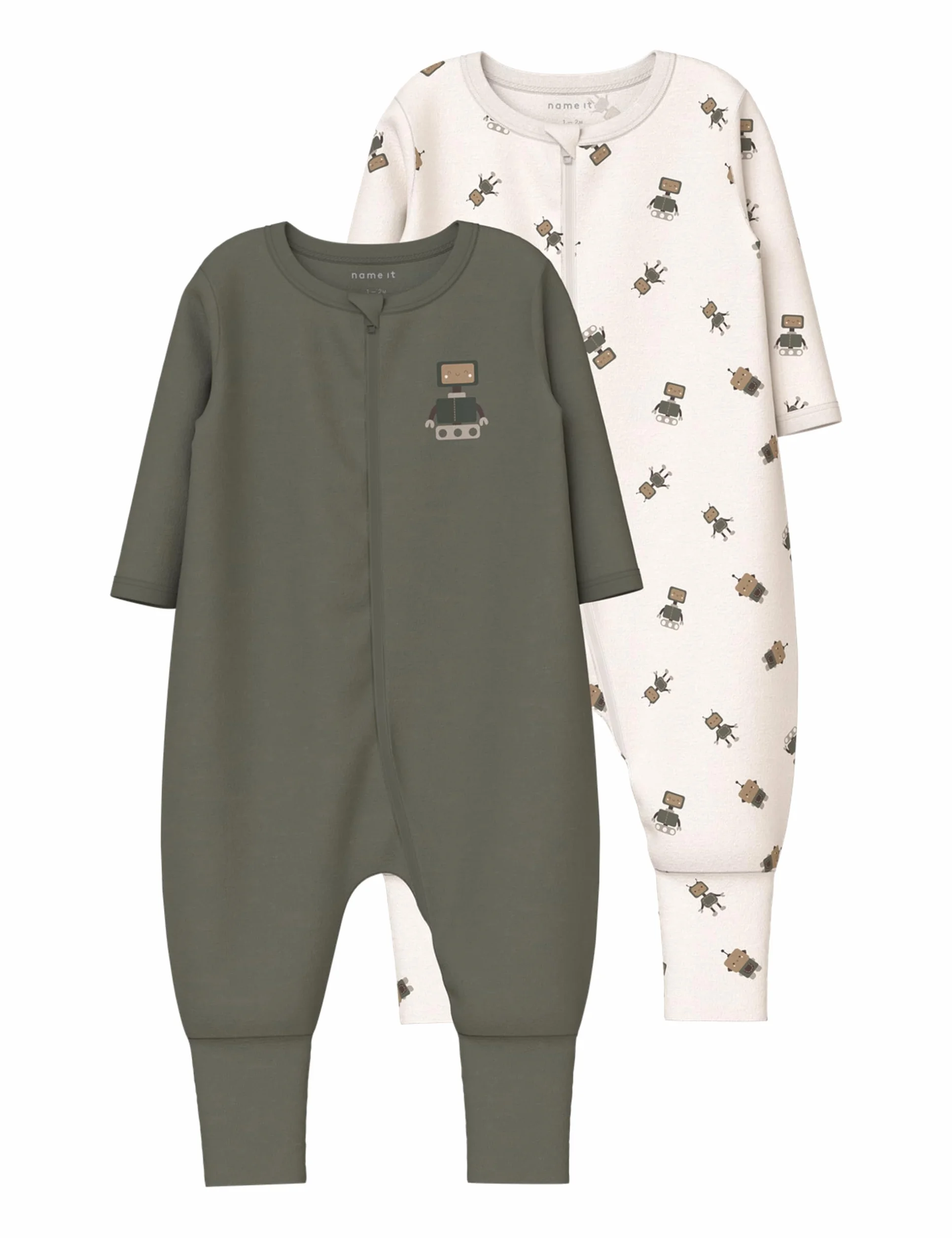 NAME IT Nbmnightsuit 2P Zip Ff Robot Noos, Jet Stream, 74