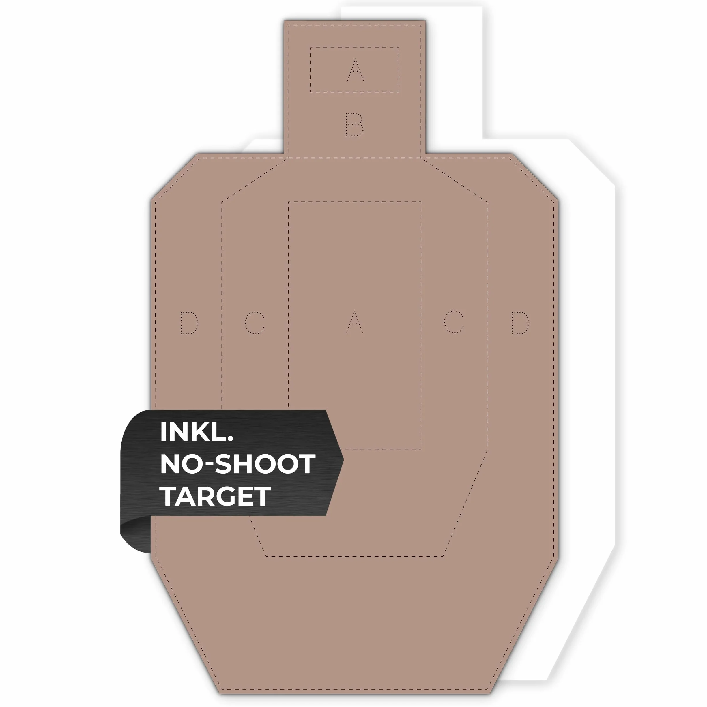 USPSA/IPSC Metric dysk do zawodów, tektura falista, brązowy/biały, format 46 x 76 cm
