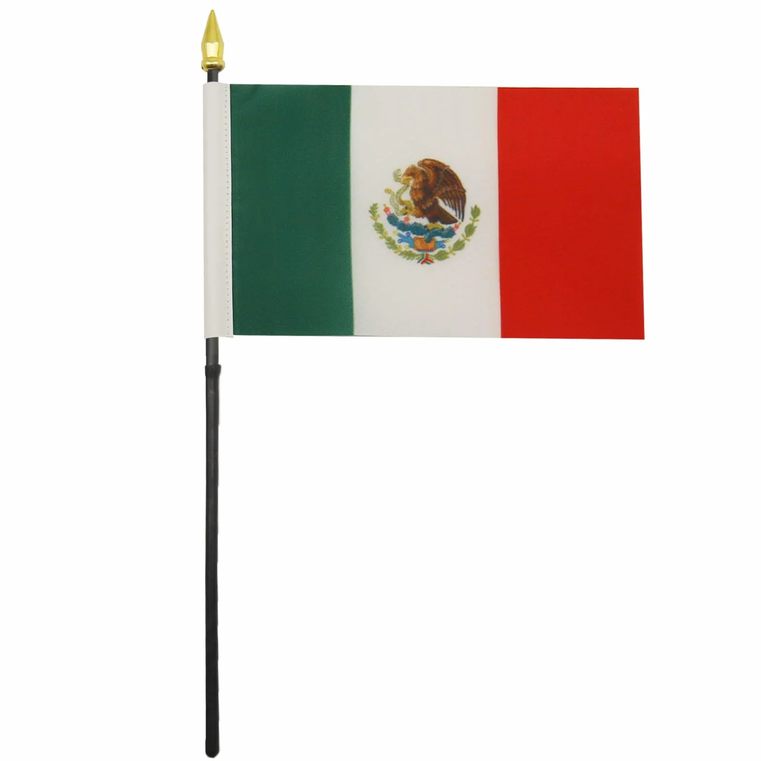 Drapeau de Table Mexique avec Pointe Or, 15cm x 10cm