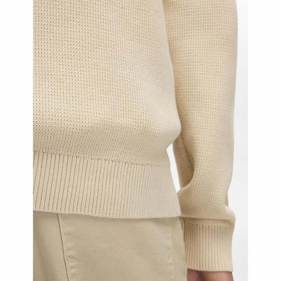 SELETED HOMME Męska kurtka z dzianiny SLHDANE LS Knit Structure Full Zip Oatmeal, rozmiar L, owsianka, L