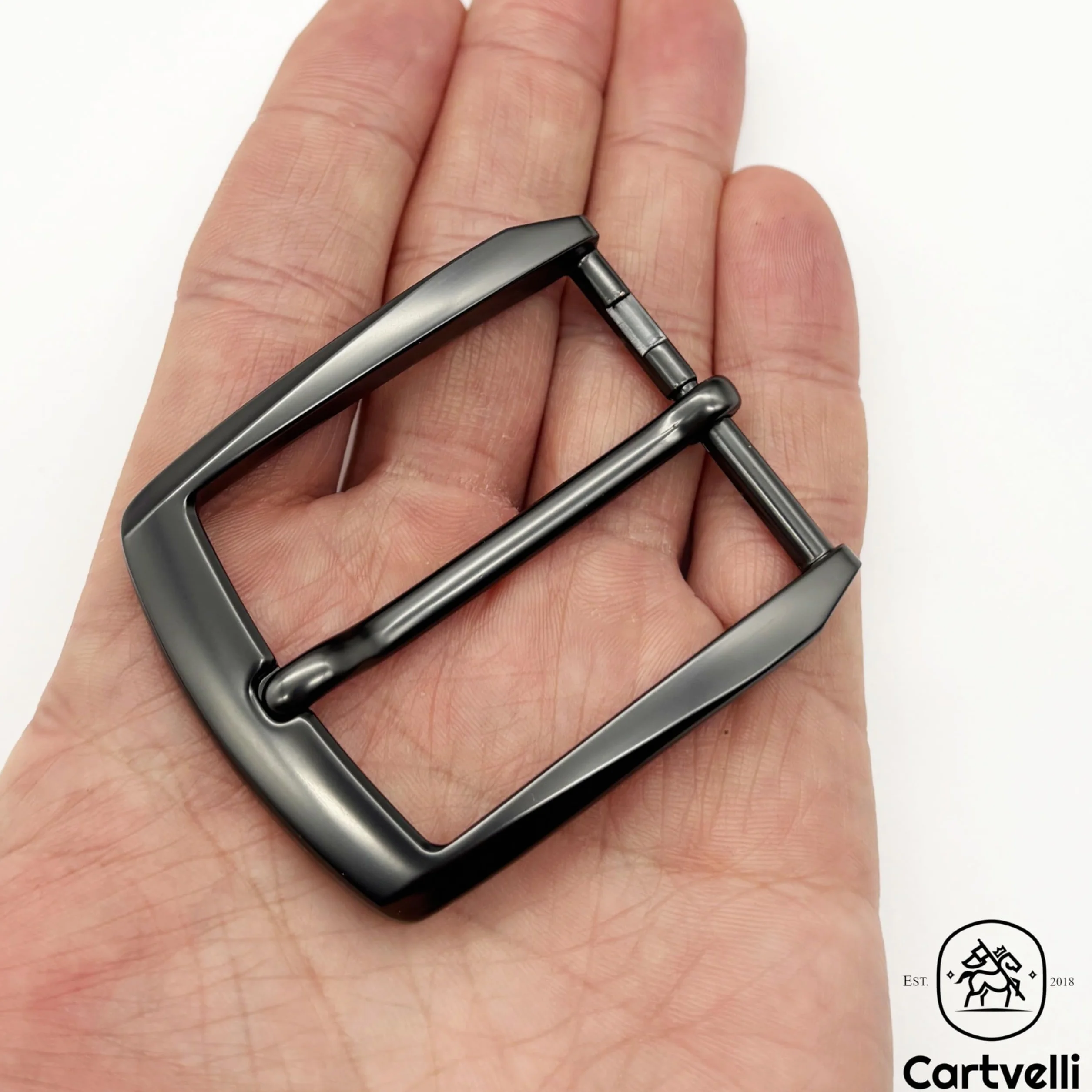 Premium Klamra do paska męska szerokość 40mm ciemnoszara - Zapięcie do paska dla pasków o szerokości 38-40mm - wysokiej jakości stop metalu klamra zapasowa ciemnoszara GS40010-MBG Matt Black