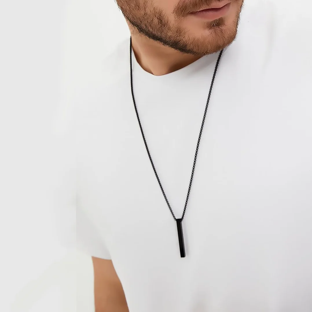 Wisiorek Bar dla Mężczyzn Kobiet Z Wisiorkiem Ze Stali Nierdzewnej, Unisex Biżuteria Prezent, XL, Tworzywo sztuczne