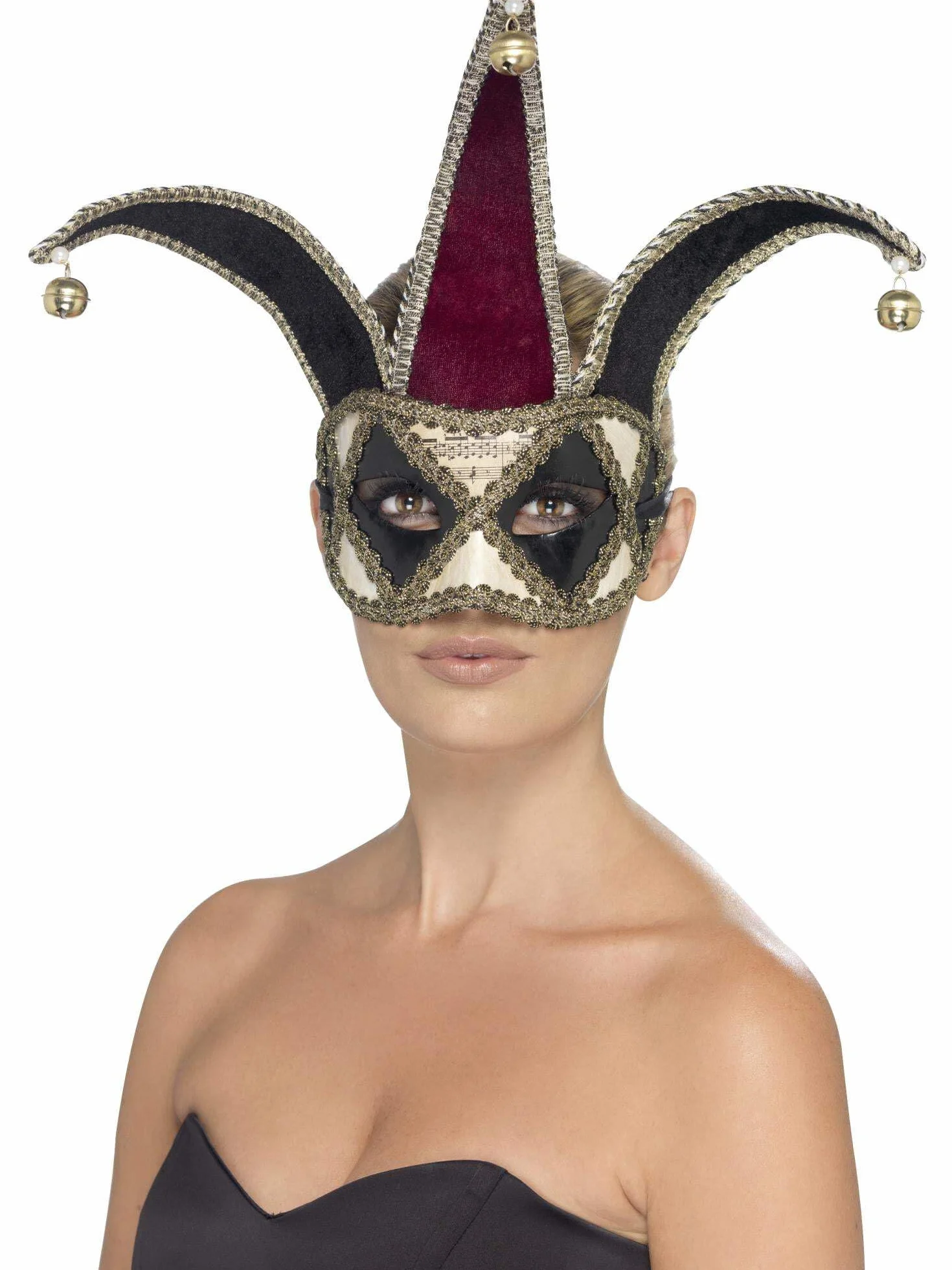 Smiffy's- gotycka maska arlequin, unisex, SM27653, jeden rozmiar
