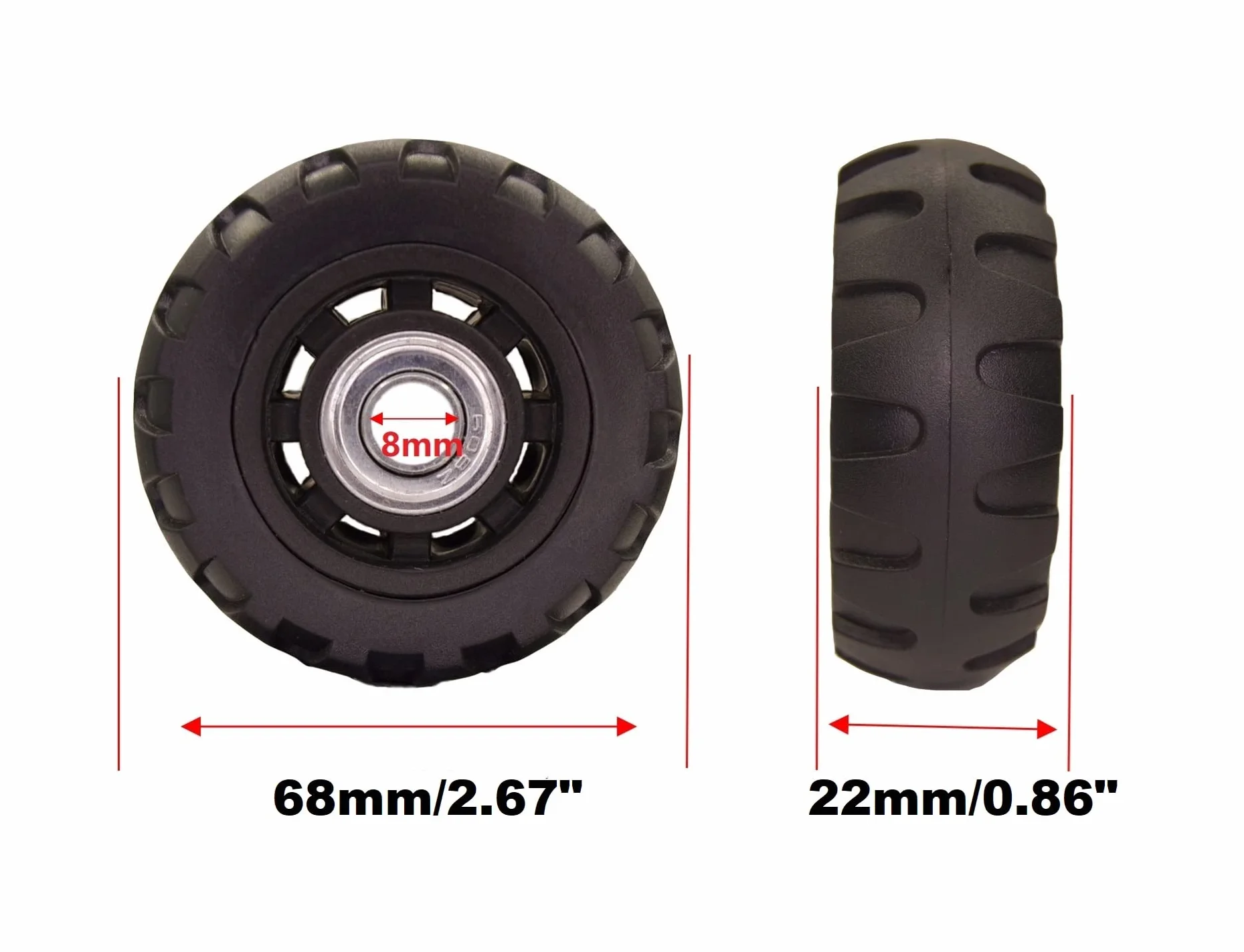 Kółka do walizek, kółka zapasowe, gumowe kółka, 1 para, do walizki samsonite, z metalowymi osiami, części zamienne, czarny, 68*22mm