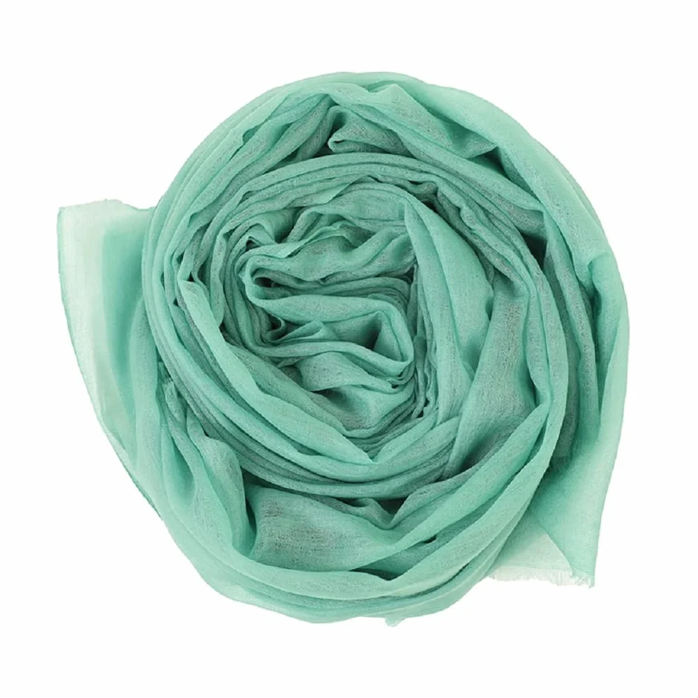 Damski 100% kaszmirowy lekki pierścionek Pashmina szal suknia wieczorowa etola z delikatnej przędzy 200 nici kaszmirowej, 20. miętowo-zielony, 200 cm X 100 cm