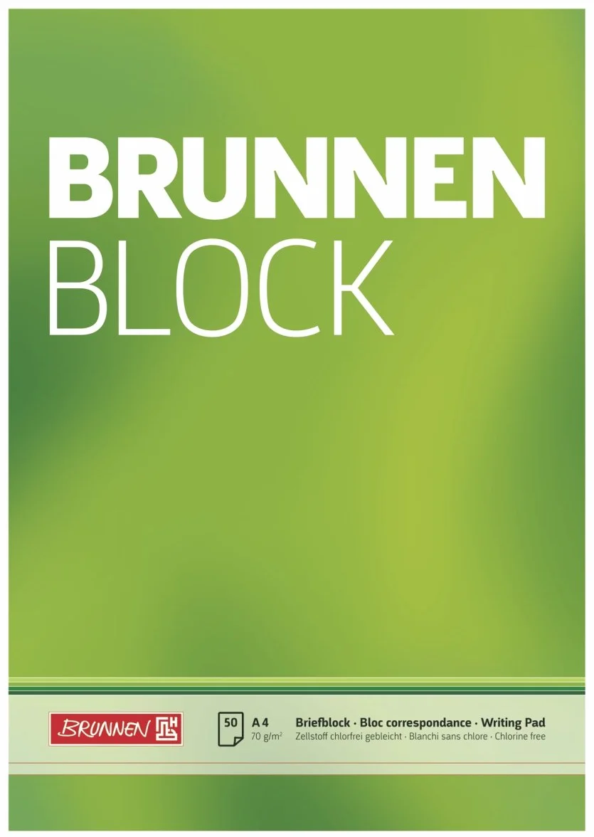 Brunnen 1052726 blok na listy/blok do pisania/Brunnen Block (A4, pusty, 50 arkuszy, 70 g/m²)