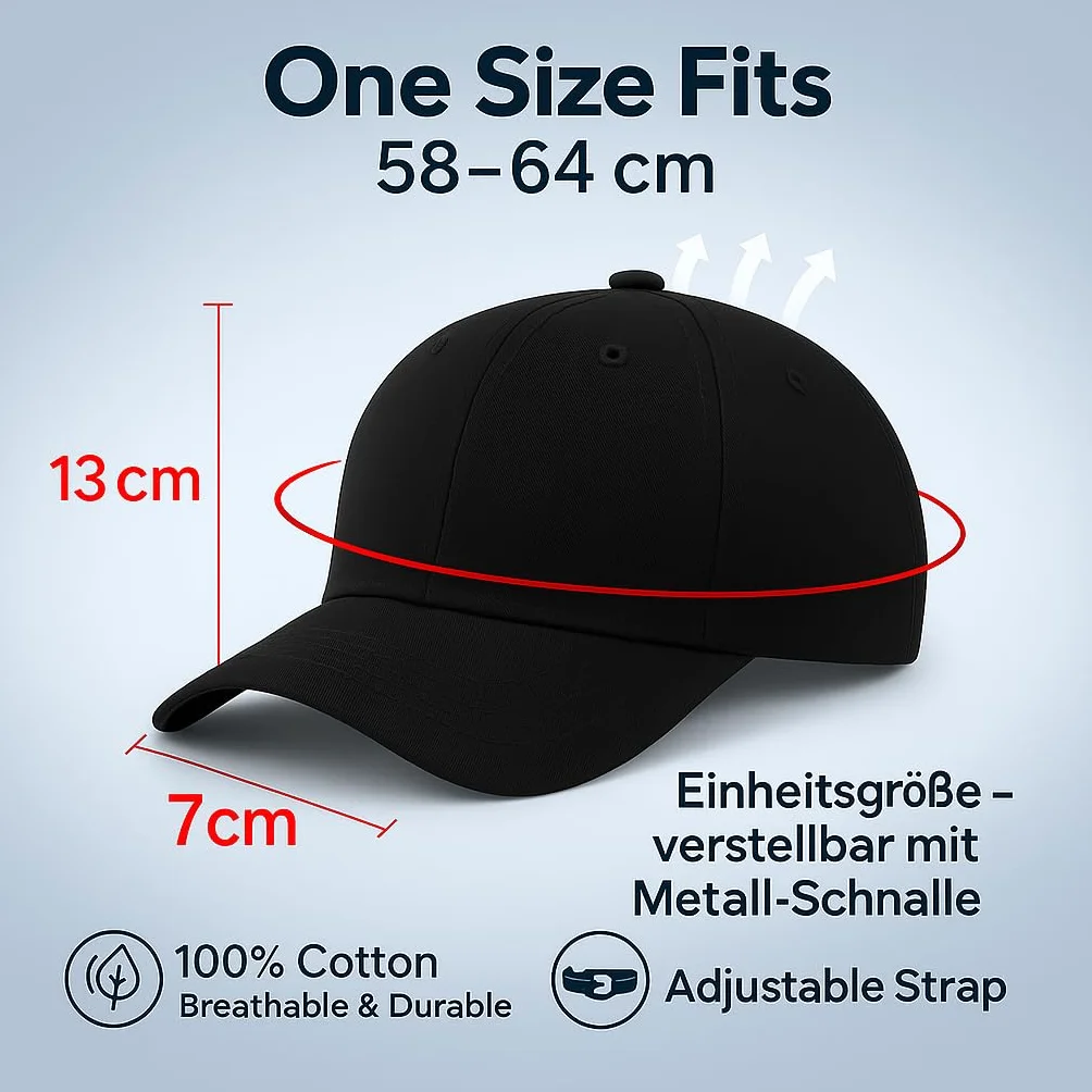 4sold Czapka z Daszkiem Bawełniana, Unisex, Regulowana, Lekkia i Oddychająca, Na Lato, Sport i Codzienne Użytkowanie
