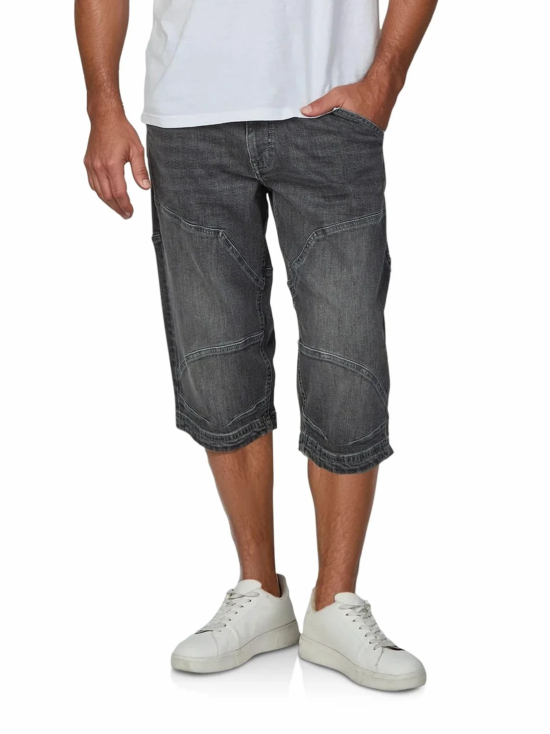 MUSTANG 3/4 dżinsy szorty męskie Stretch Straight Fit Freemont krótkie spodnie bermudy lato denim jednokolorowe niebieskie szare 30 31 32 33 34 36 38 40 42