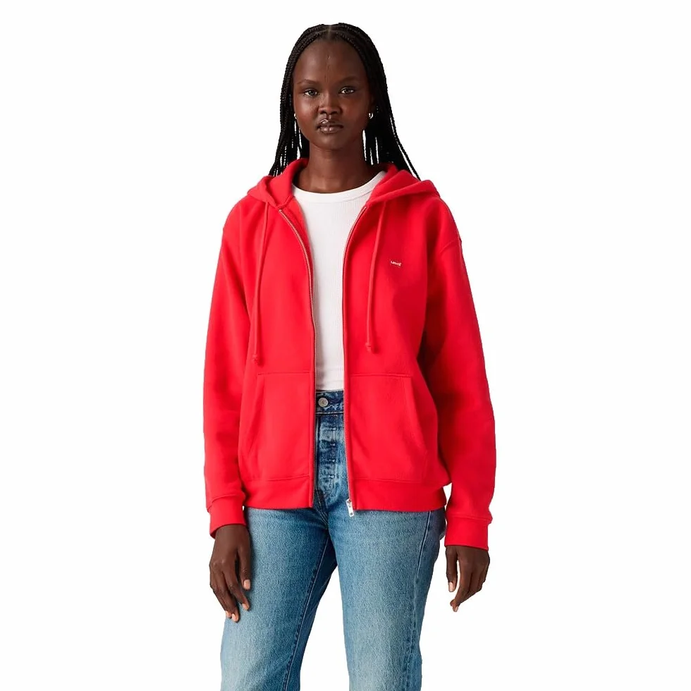 Levi's Damska bluza z kapturem Everyday Zip Hoodie, czerwony (True Red), XS