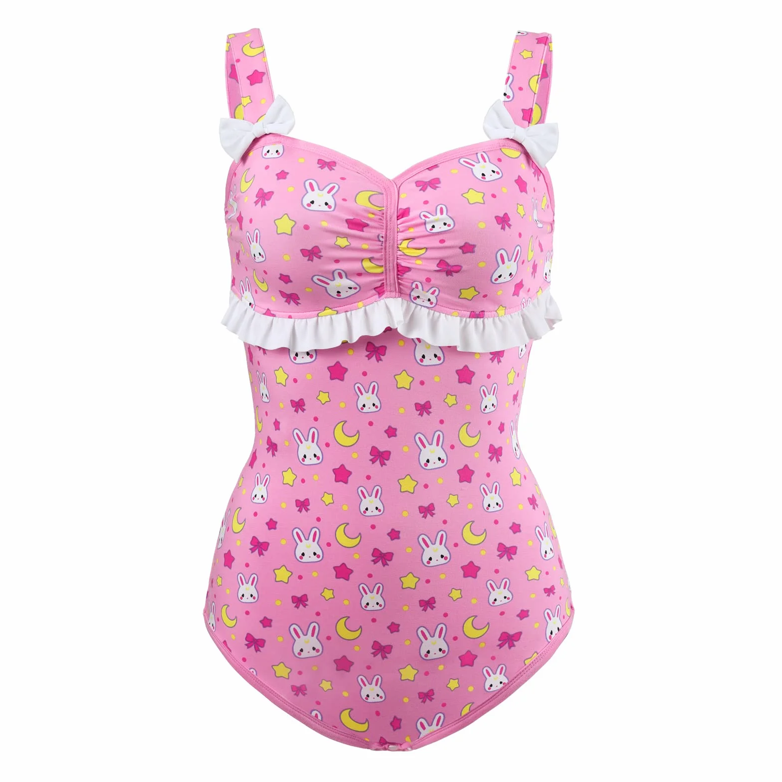 LittleForBig Bawełniany śpioszki Onesie Piżama Bodysuit-Usagi Moon/miś przyjaciele