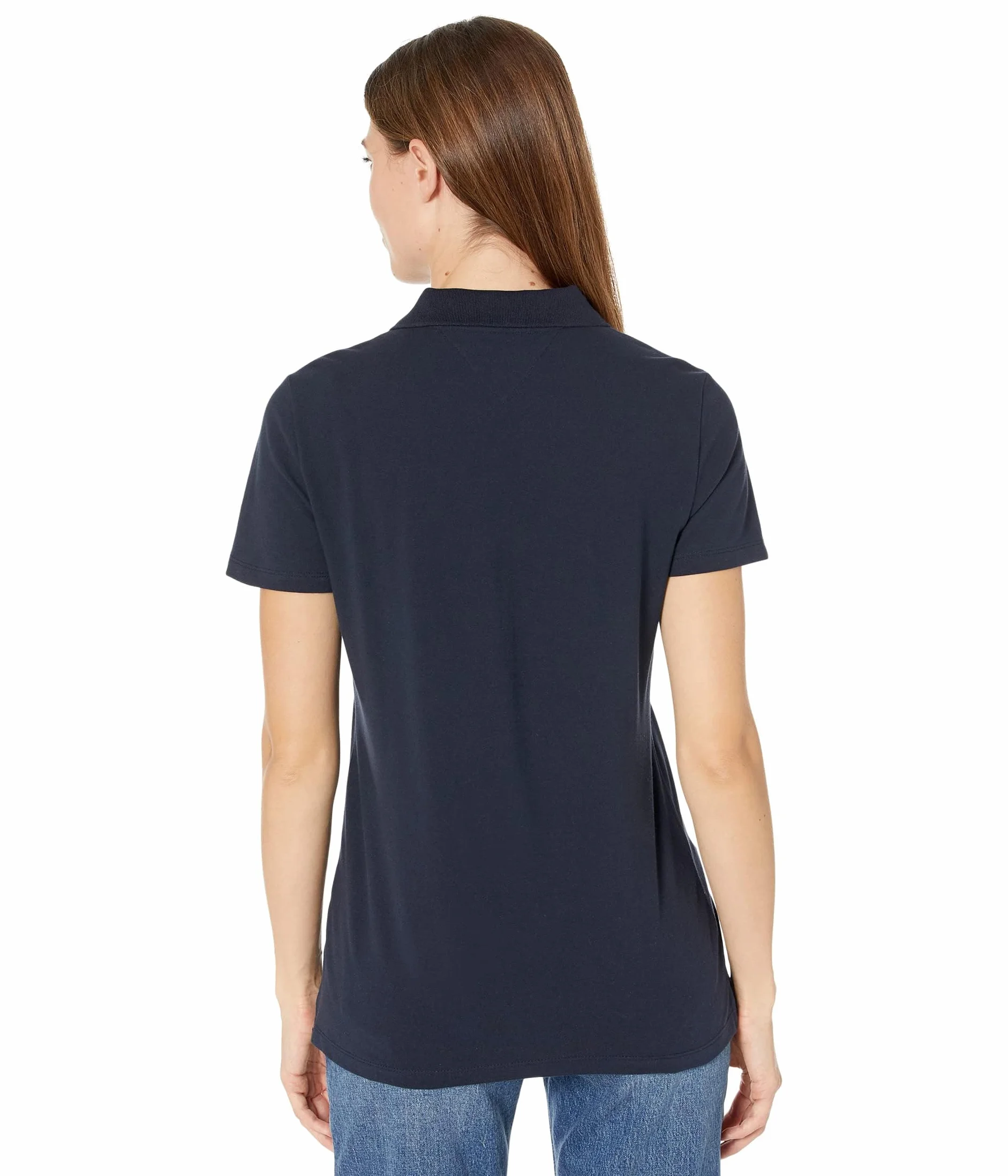 Tommy Hilfiger Damska klasyczna koszulka polo (standardowa i plus size), granatowy, L