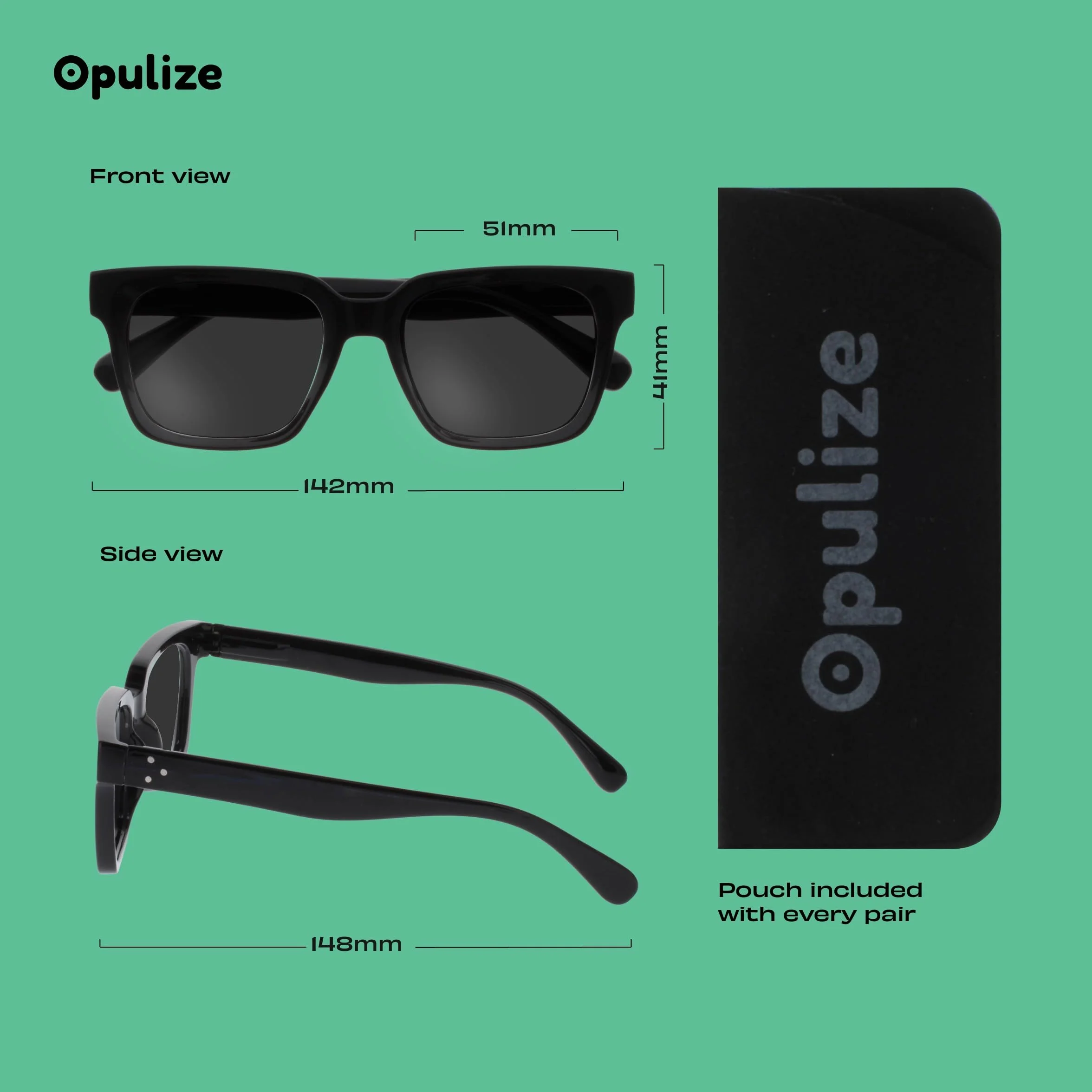 OPULIZE Era okulary przeciwsłoneczne, pomarańczowe/czarne, antyrefleksyjne, polaryzacyjne soczewki z ochroną UV400, prostokątne oprawki, zawiasy sprężynowe, czarne, unisex, przyciemniane soczewki