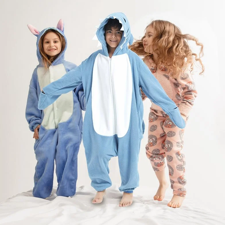 Piżama z kreskówki, jednoczęściowa, śliczna piżama z niebieskim rekinem, sosna, śpioszki, bielizna nocna, kostium cosplay dla dzieci i dorosłych, na karnawał i Halloween