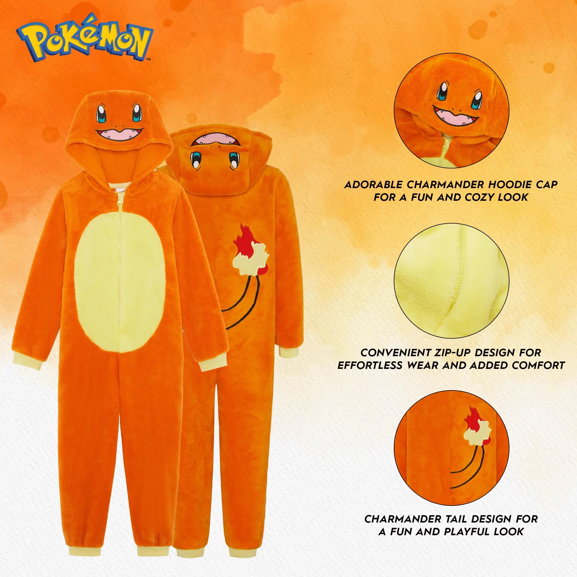 Pokemon Onesie Boys | Piżama dziecięca Pikachu Żółte uszy 3D Wszystko w jednym stroju | Produkty dla graczy