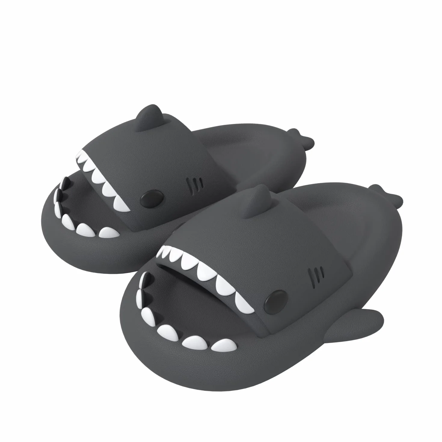 ChayChax Cloud Shark Antypoślizgowe klapki z otwartym noskiem, wygodne, z amortyzującą grubą podeszwą, kreskówkowy wzór, pod prysznic, do domu i na zewnątrz, dla chłopców/dziewcząt