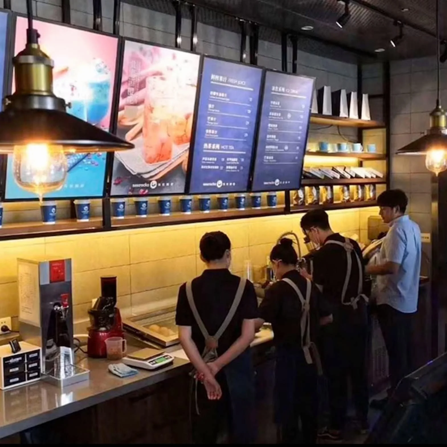 Kanduo tablica menu restauracja led 60x40cm (24x16 cali) Ultracienka kaseta LED z ramką zatrzaskową, podświetlany wyświetlacz plakatowy, podświetlane diodami LED tablice menu Ramki reklamowe(4PCS 60x4