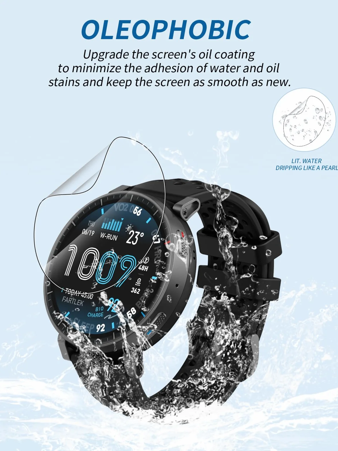 (6 sztuk) folii ochronnej do Amazfit Active Max, yystao TPU miękka folia ochronna na wyświetlacz, wysoka rozdzielczość, odporna na zarysowania, wrażliwa na dotyk, odporna na odciski palców