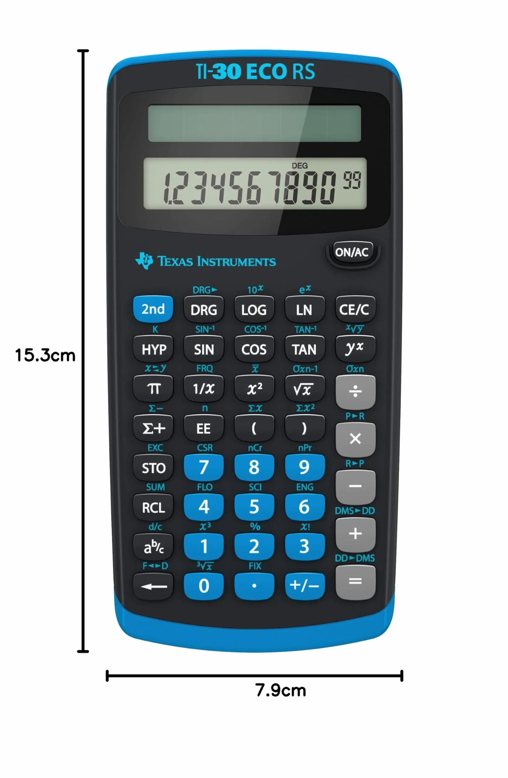 Texas Instruments TI-30 ECO RS Kalkulator Solarowy, Czarny, 10-cyfrowy