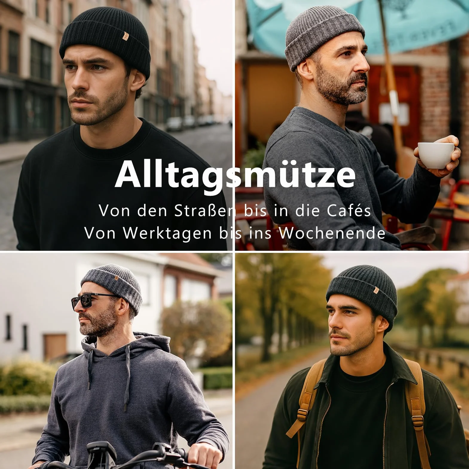 TOP-EX Czapka beanie typu dokerka, 100% wełny merino, dla mężczyzn, kobiet, czapka zimowa z dzianiny, XL/XXL