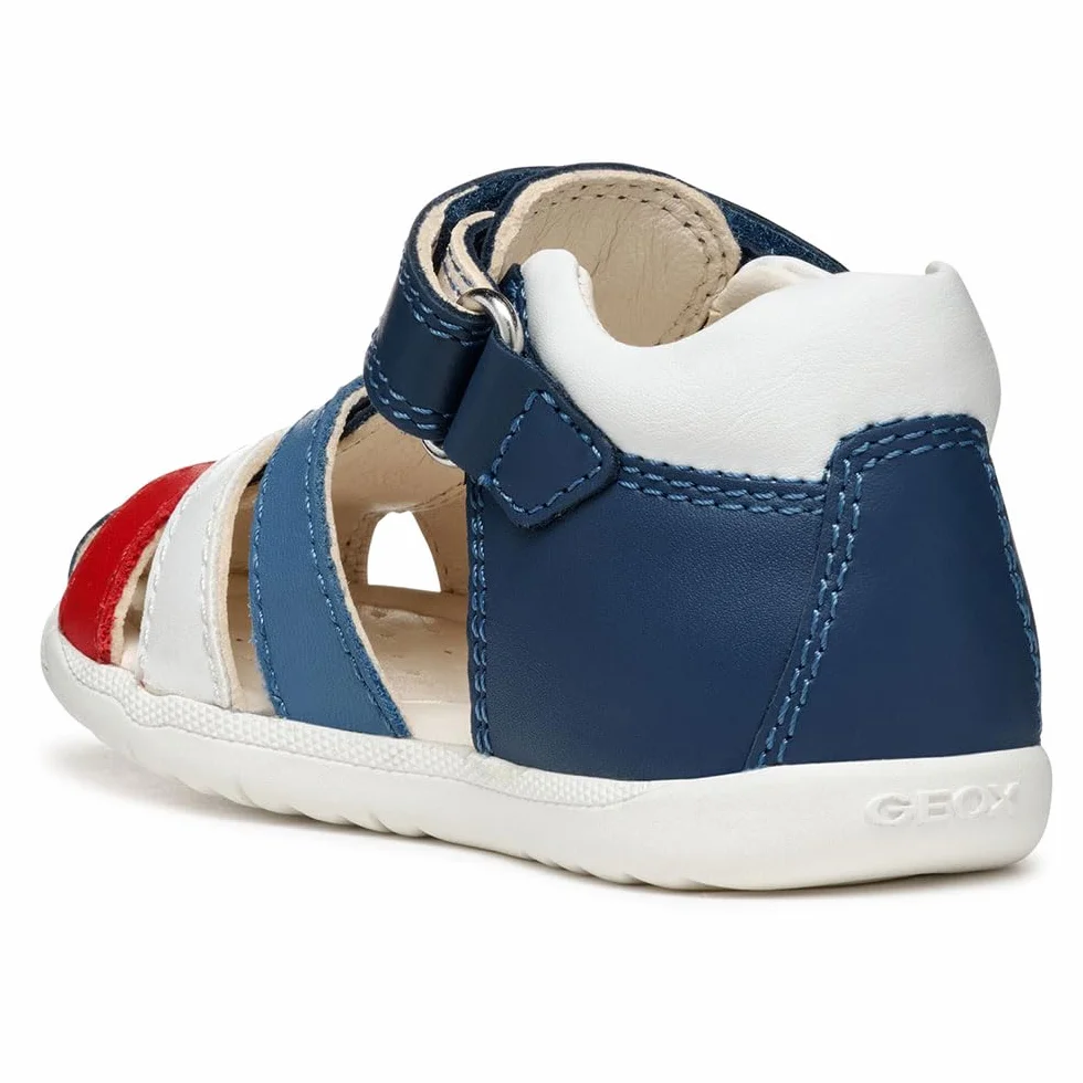 Geox B Sandal MACCHIA Boy, Sandały dziecięce-dziecięce, Avio/White, 23 EU, Kolor biały, 23 EU
