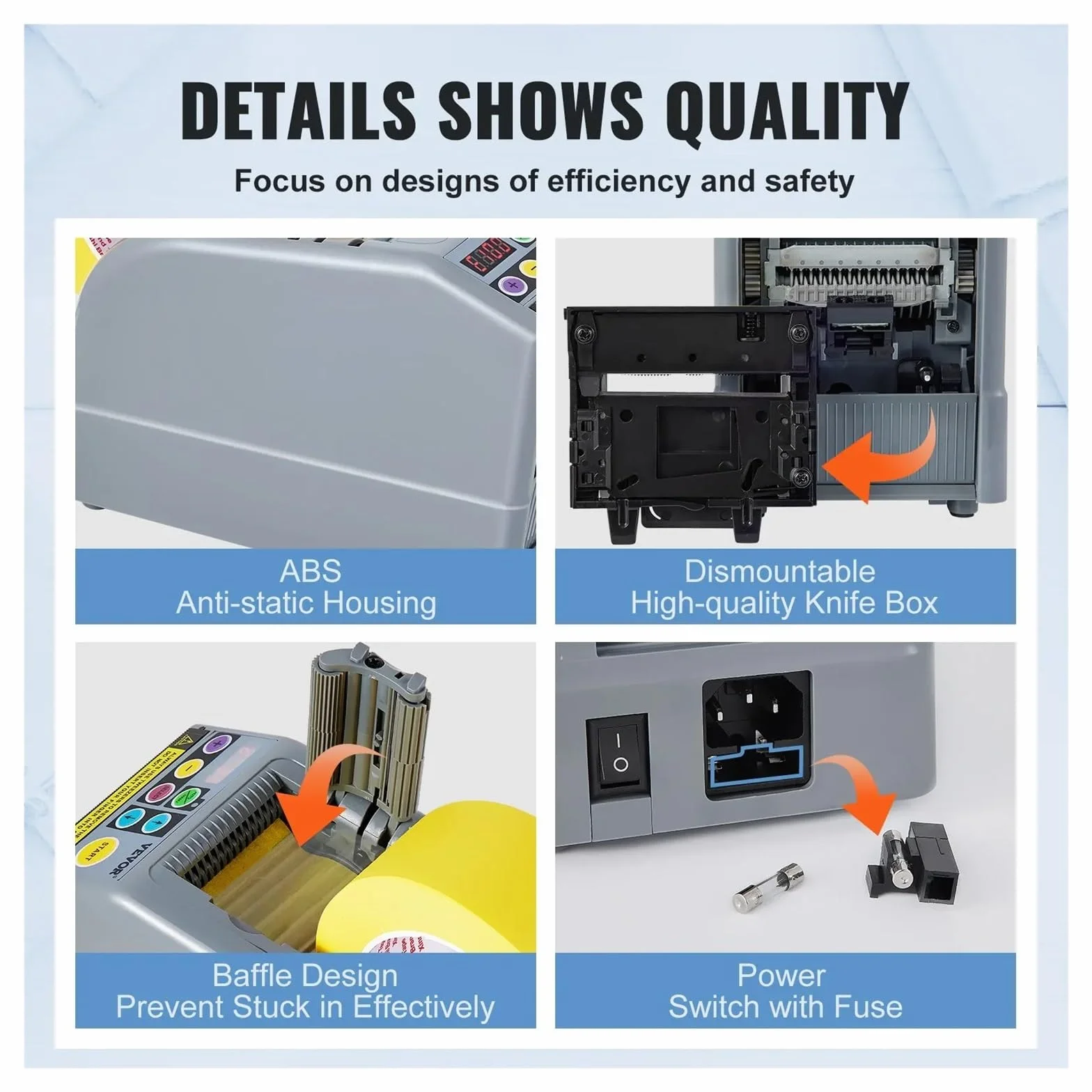 M-1000 Automatic Tape Dispenser Electric Adhesive Tape Cutter Cutting Machine High Temperature Belt Cutter(ZCUT-9-Knife Box)