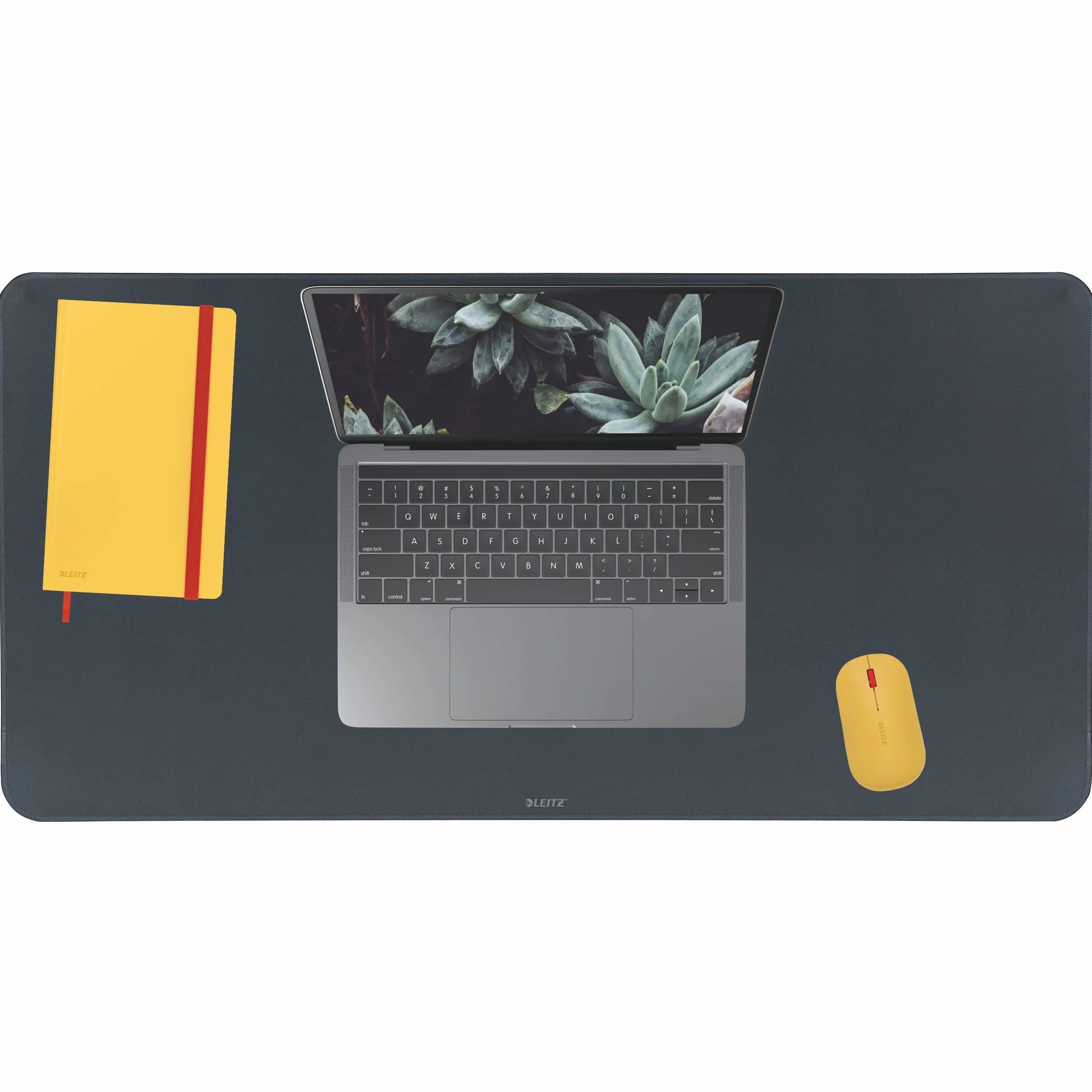Leitz, Duża Mata na Biurko Leitz Cosy, do Domu i Biura, 80 × 40 cm, Ochronna Podkładka Antypoślizgowa pod Laptopa i Mysz, Kolor Aksamitny Szary (52680089)