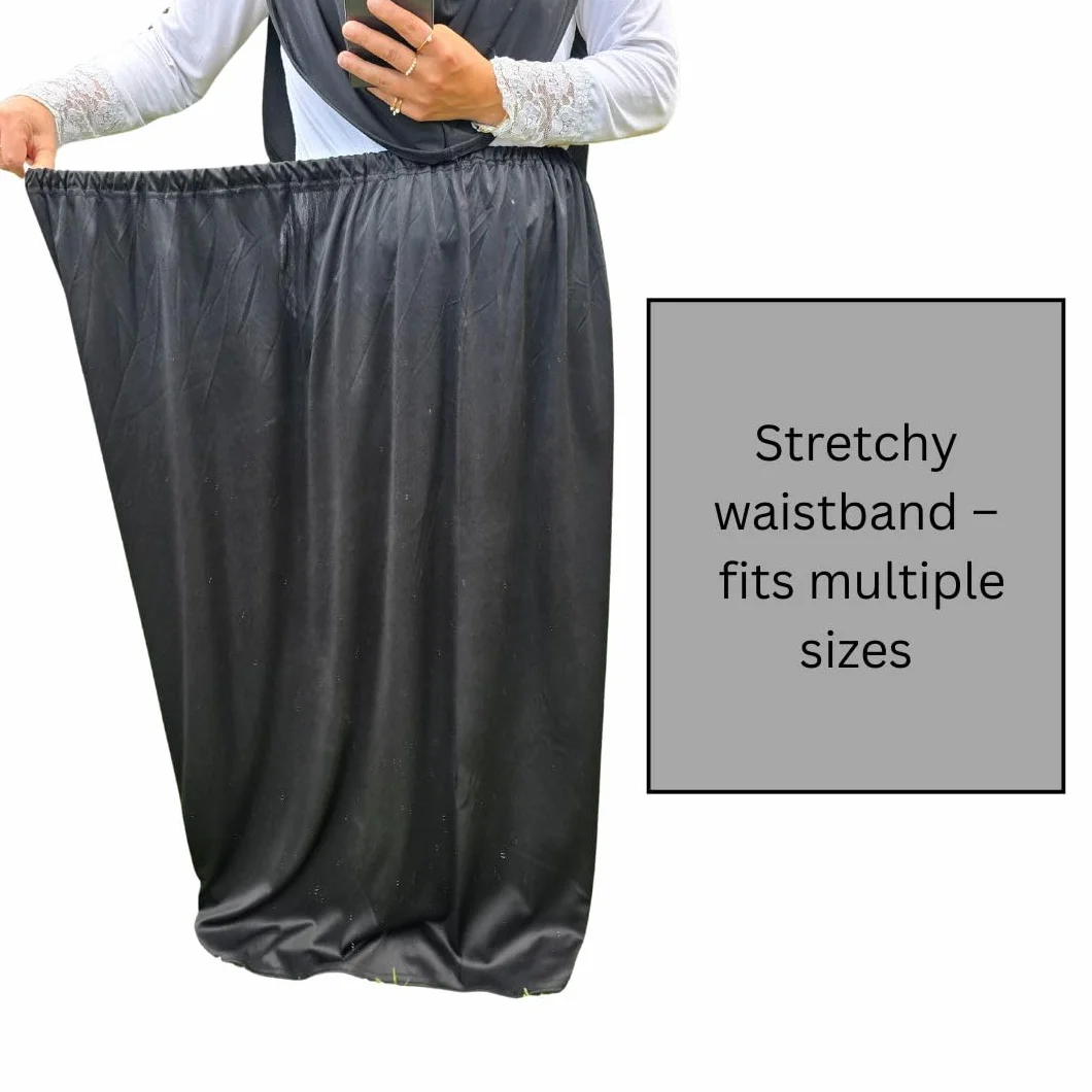 Zestaw modlitewny dwuczęściowy (khimar + spódnica) jeden rozmiar wciągana chusta na głowę elastyczna lycra idealna na co dzień/do domu/pracy/podróży/hadżdż/umrah/meczet/madrasa/ramadan/eid/prezent