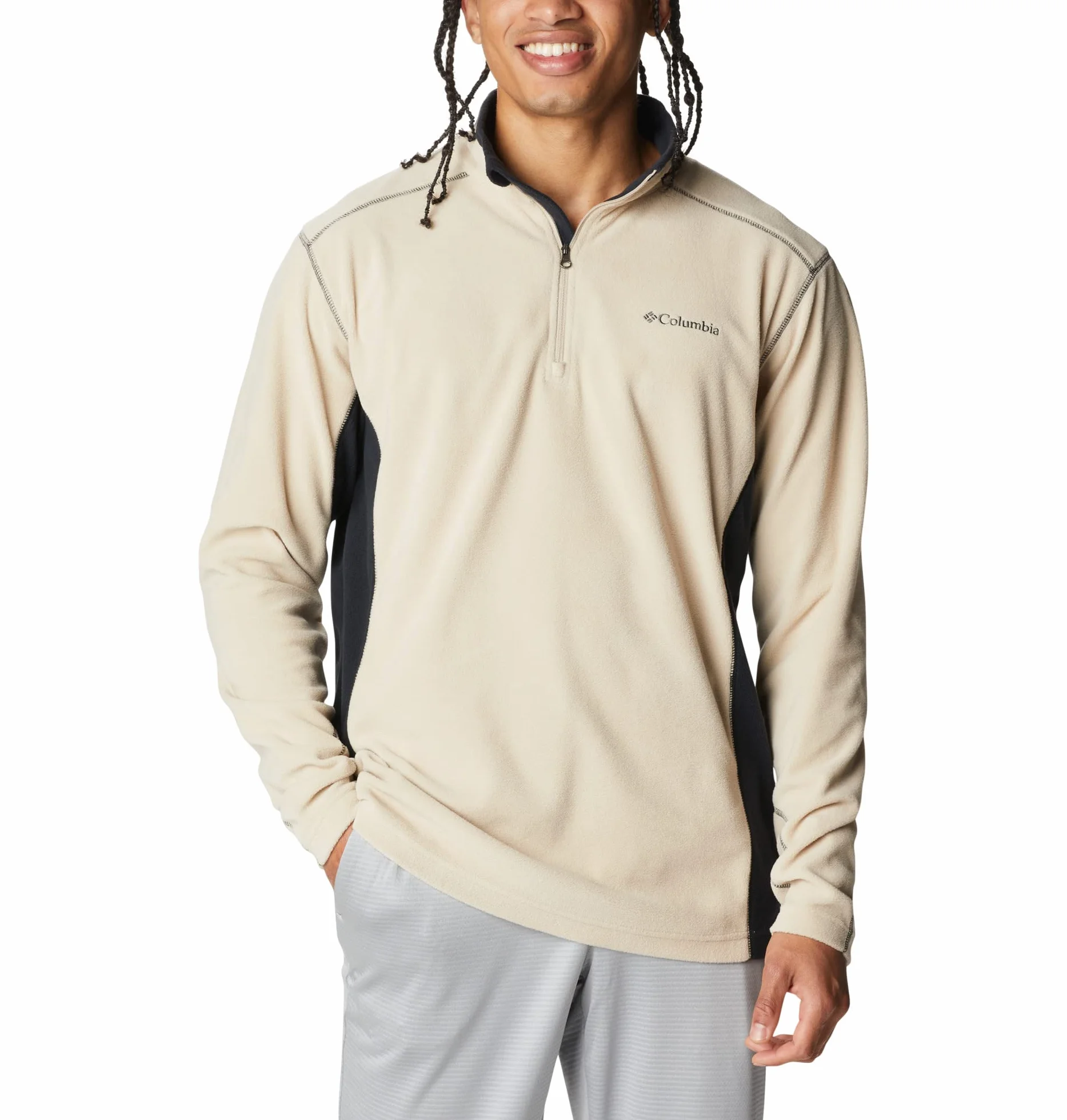 Columbia Klamath Range 2 Half Zip, Bluza Polarowa Mężczyźni, Ancient Fossil/Black, M