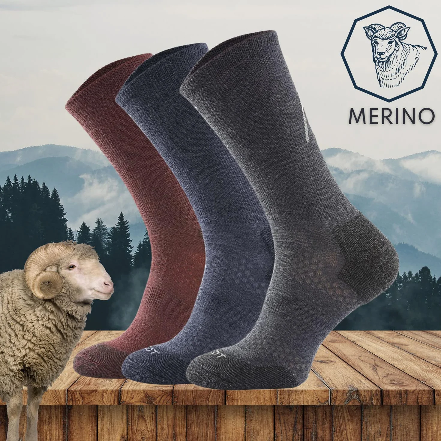 Skarpety trekkingowe TODO z wełną MERINO termoaktywne, oddychające, odprowadzające wilgoć