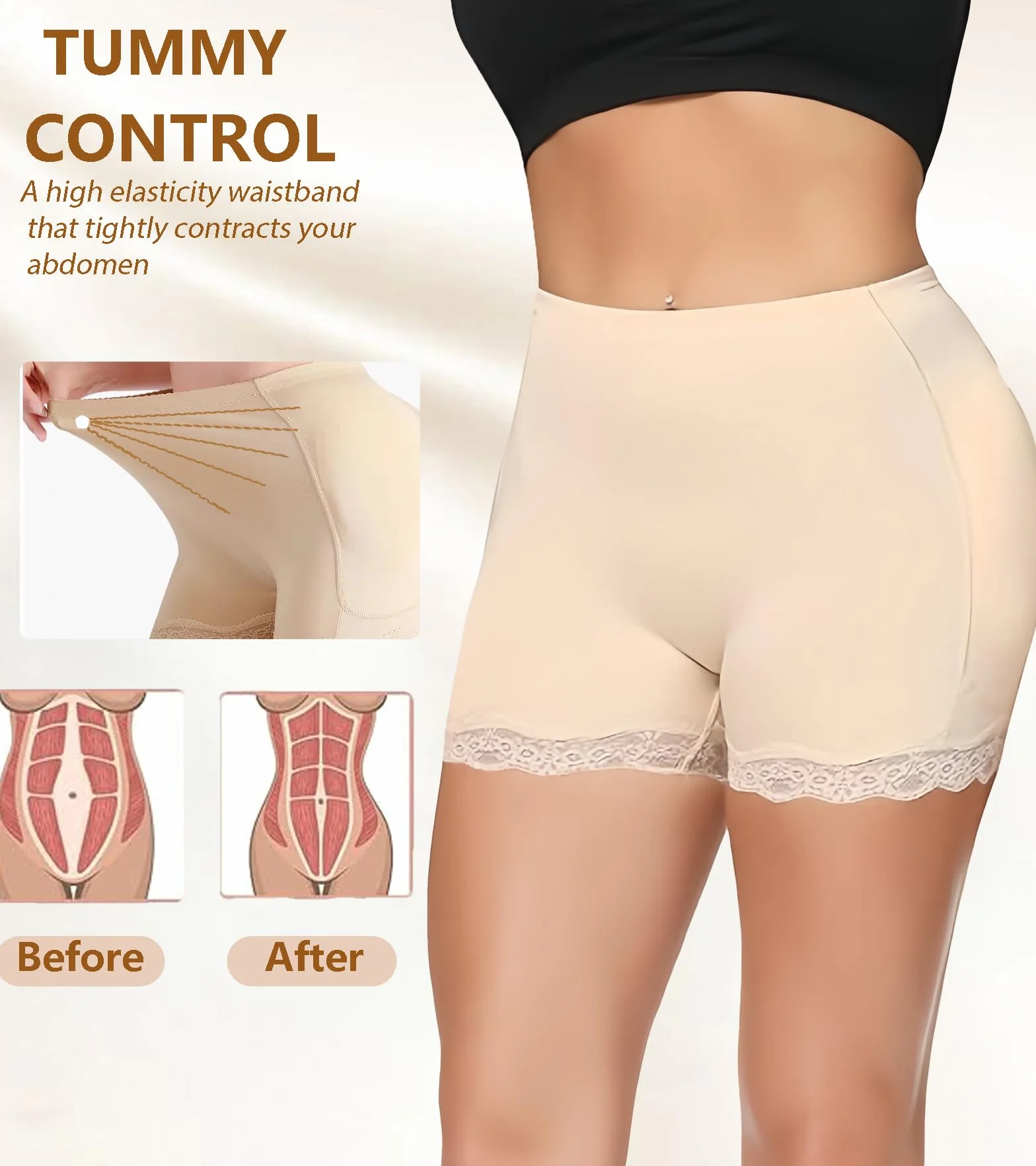 Wyściełane majtki damskie majtki pośladki majtki push up butt lifter body shaper Invisible Perfect Butt Shaper Panty wyściełane majtki modelujące majtki z wyjmowanymi wyściełanymi